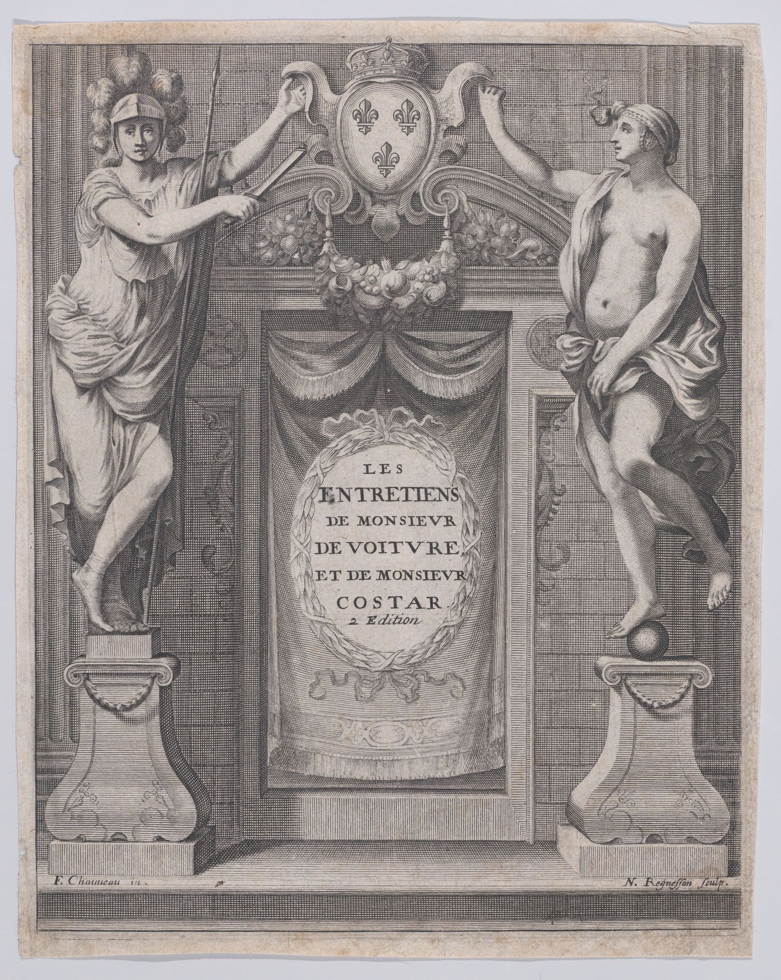 Frontispiece to Les Entretiens de Monsieur de Voiture et de Monsieur Costar by Nicolas Regnesson