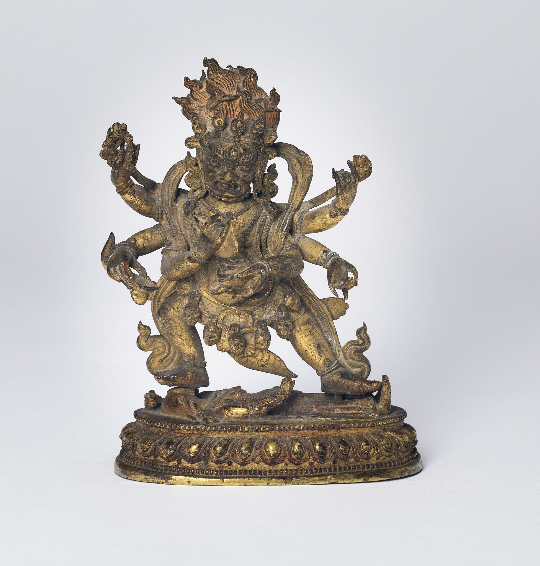 Enlightened Protector Mahakala with Six Arms (Shadbhuja) by Chinese