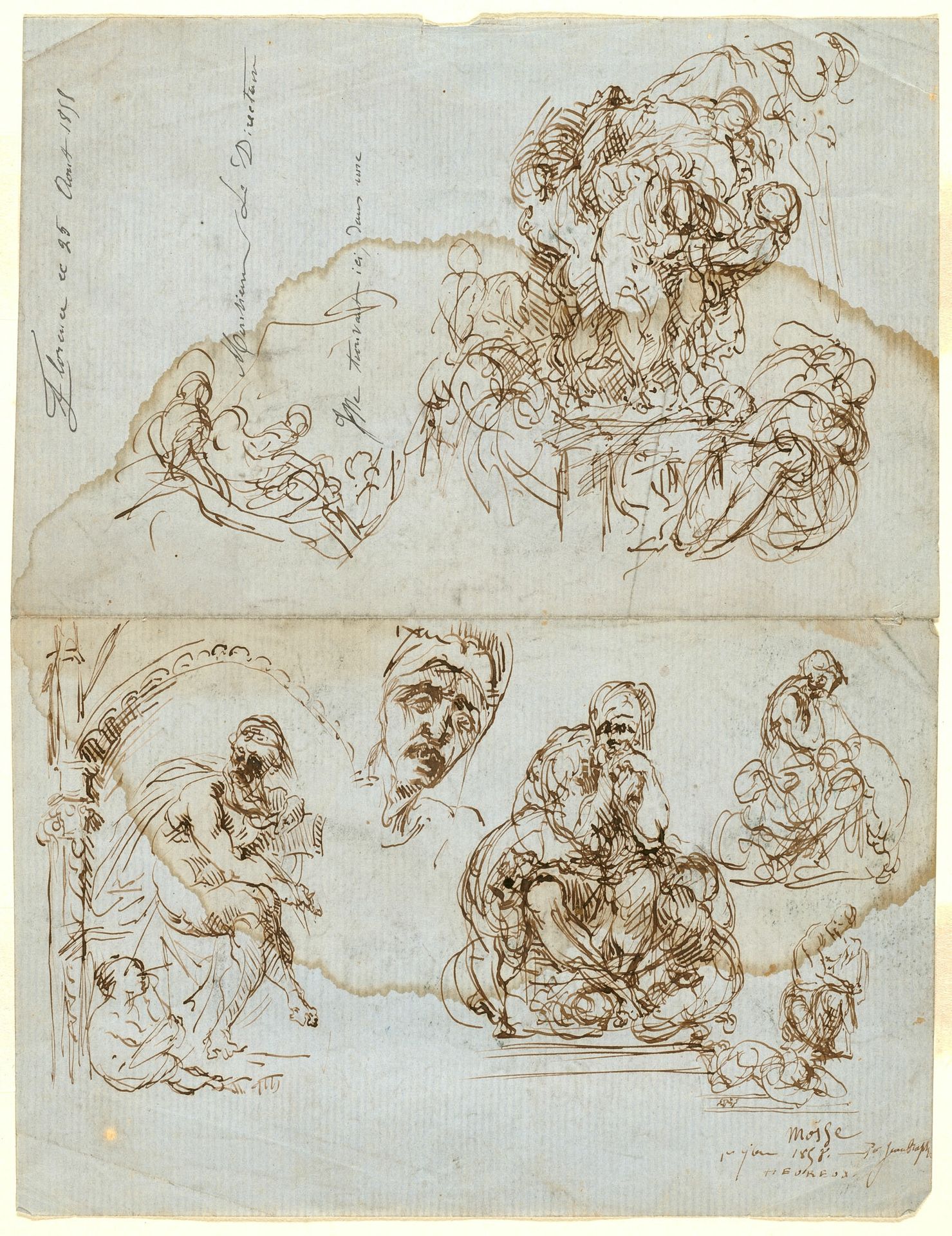 Unfinished Letter with Studies for the Ugolino Group by Jean-Baptiste Carpeaux