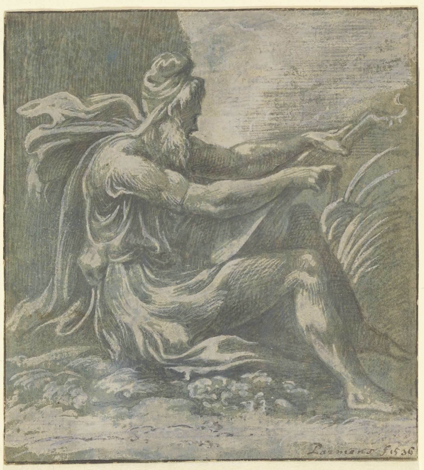 Sitzender Lautenspieler by Parmigianino
