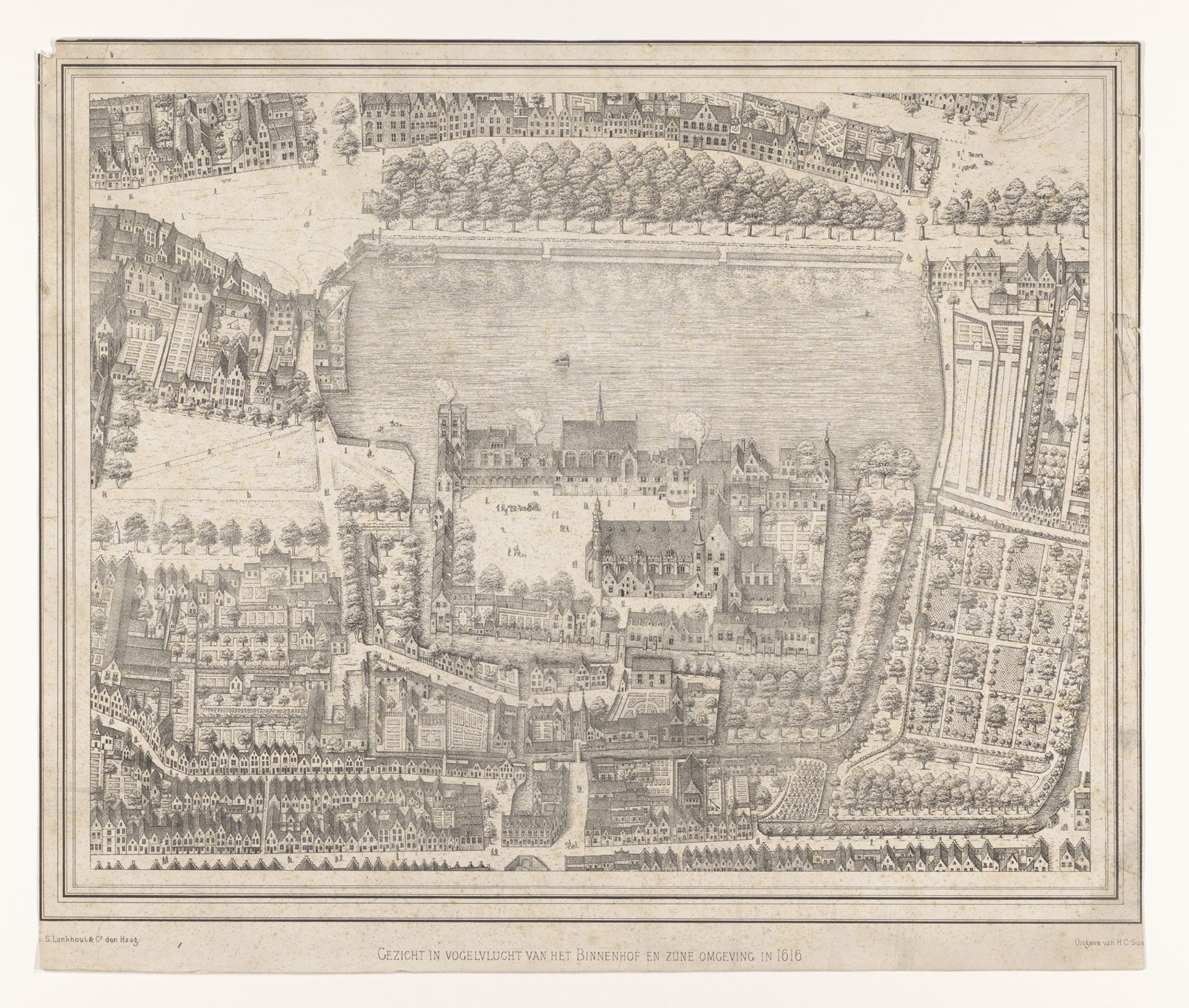 Gezicht in vogelvlucht op het Binnenhof by Anonymous