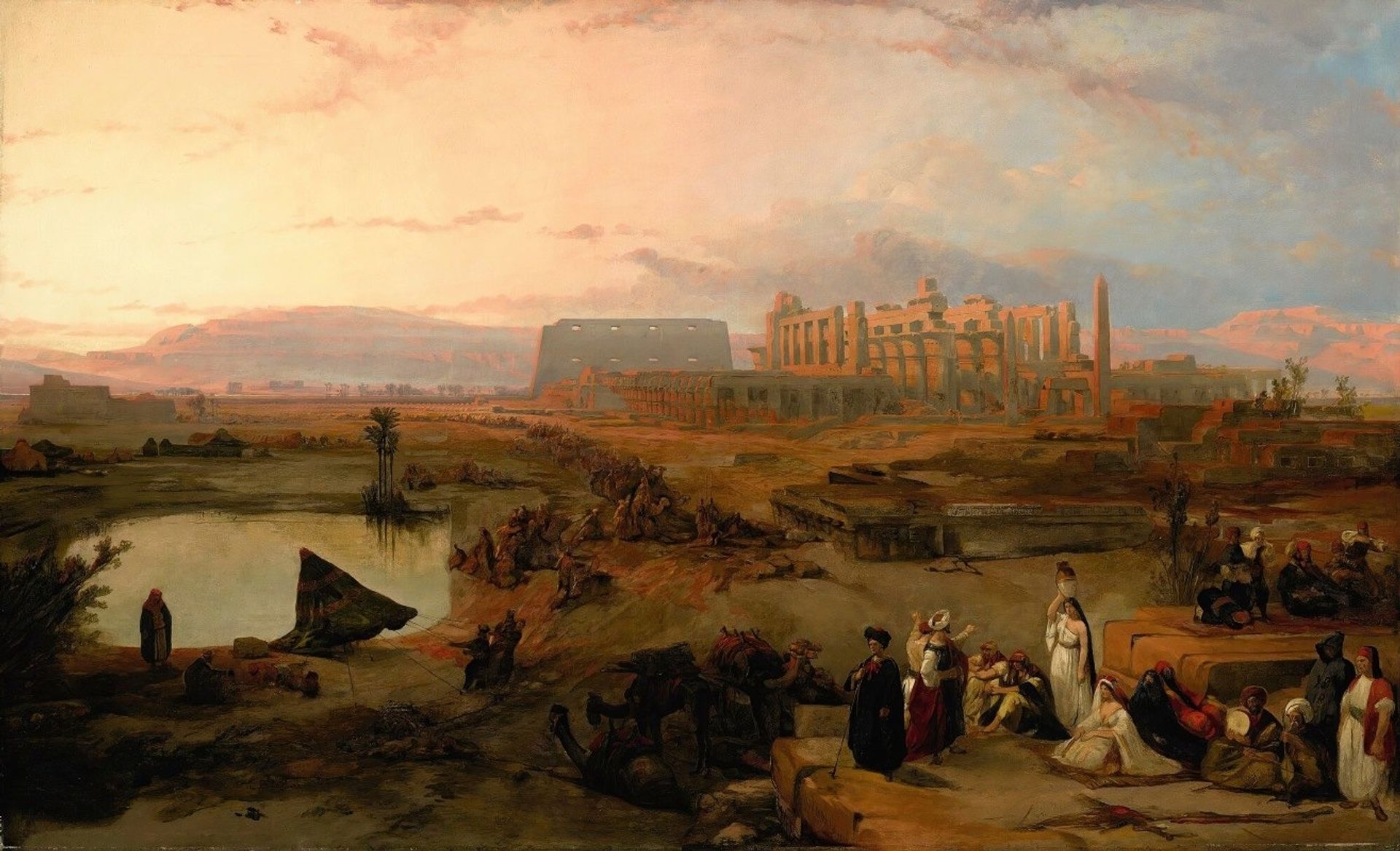 Ruins of the great temple at Karnak, sunset by David Roberts