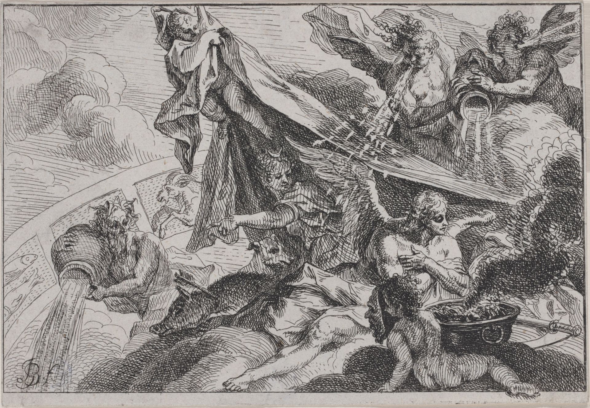 Allegory of Winter with Diana the Huntress by Johann Georg Bergmüller