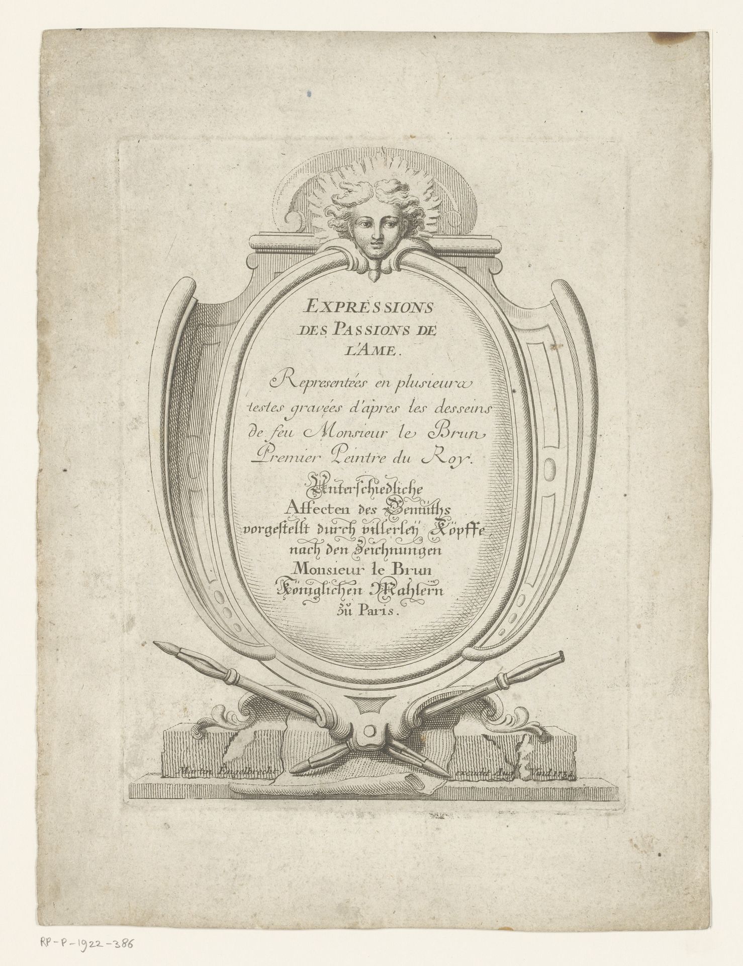 Titelprent met tekst in cartouche by Anonymous