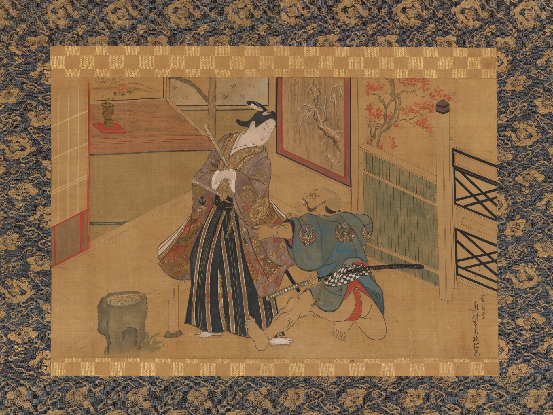 Kabuki Play Kusazuribiki from the Tales of Soga (Soga 
monogatari) by Okumura Masanobu