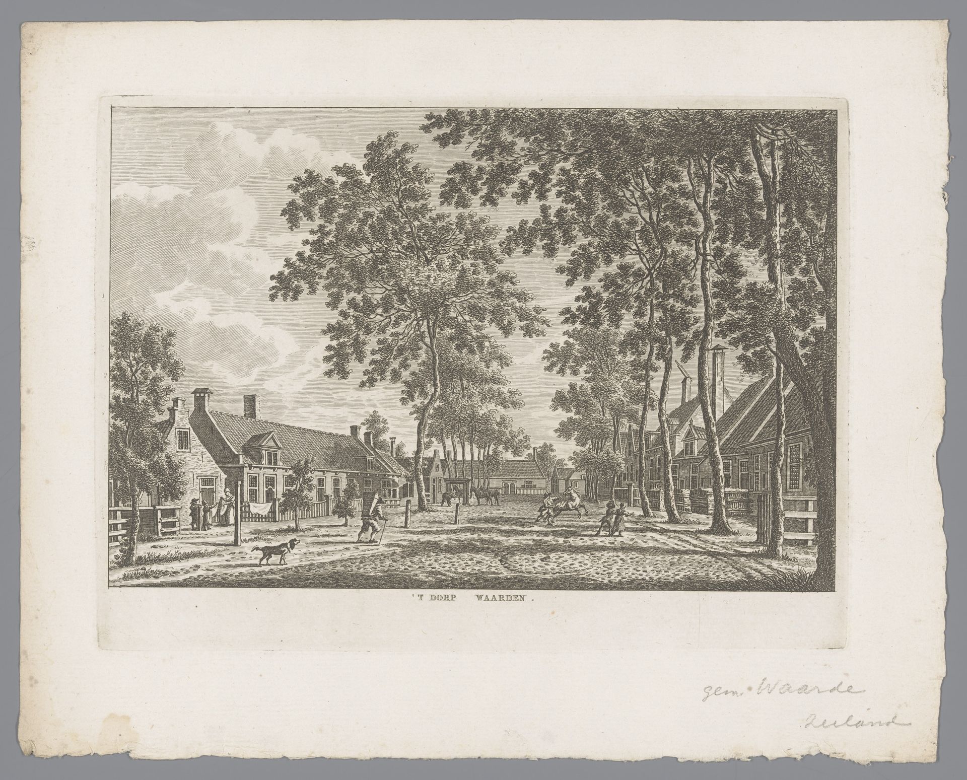 Gezicht op het dorp Waarde te Zeeland by Carel Frederik (I) Bendorp