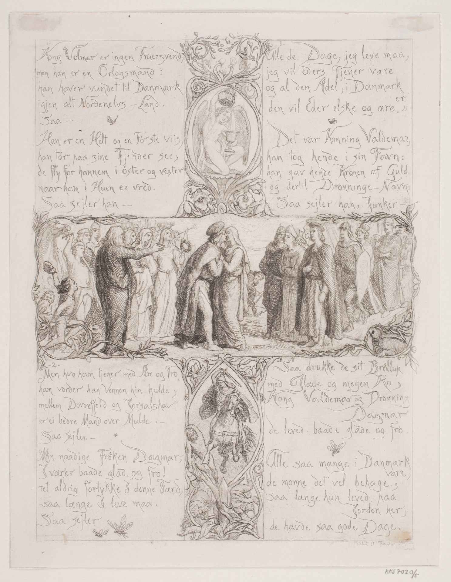 Illustration nr. 5 til "Visen om Dronning Dagmars ankomst til Danmark" by Lorenz Frølich