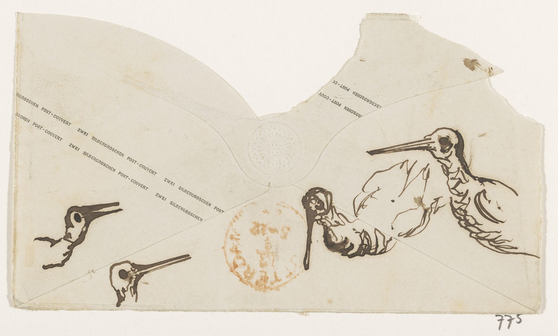 Koppen van watervogels by Johannes Tavenraat