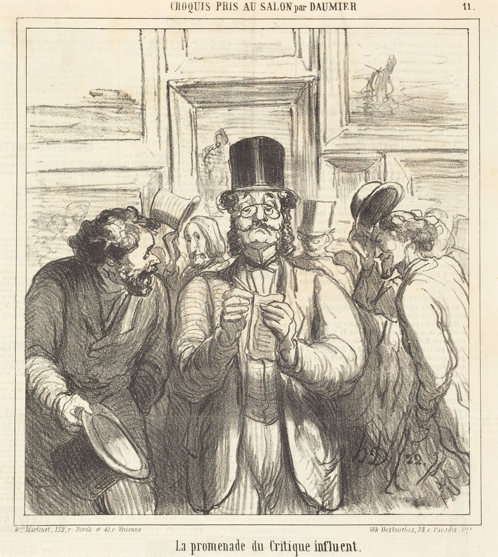 La promenade du Critique influent by Honoré Daumier