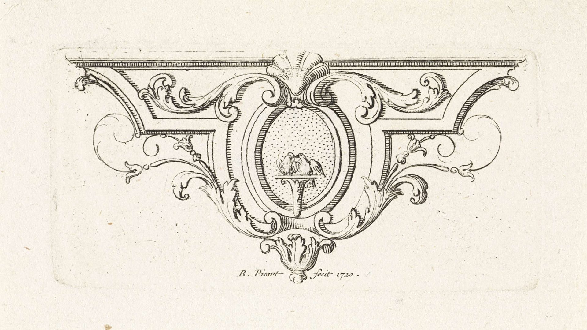 Ornament met twee duiven by Bernard Picart