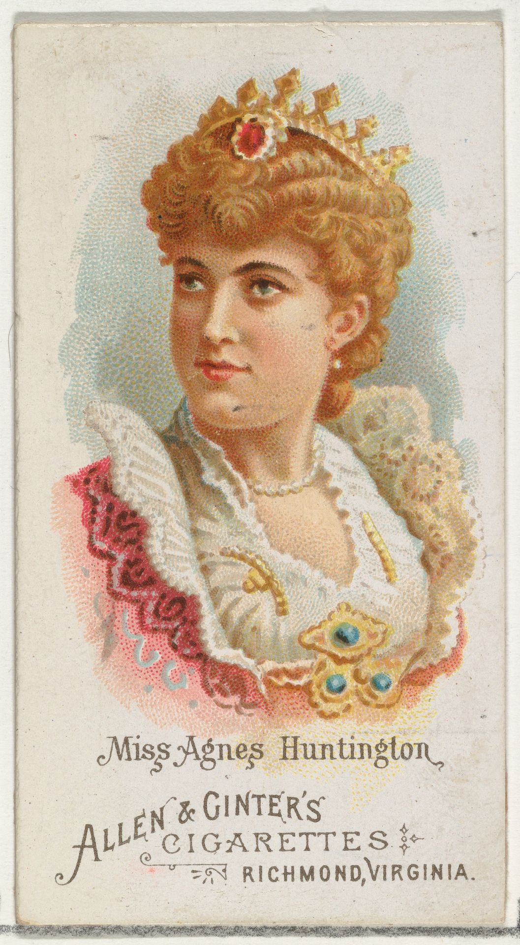 Miss Agnes Huntington, from World's Beauties, Series 1 (N26) for Allen & Ginter Cigarettes by Allen & Ginter