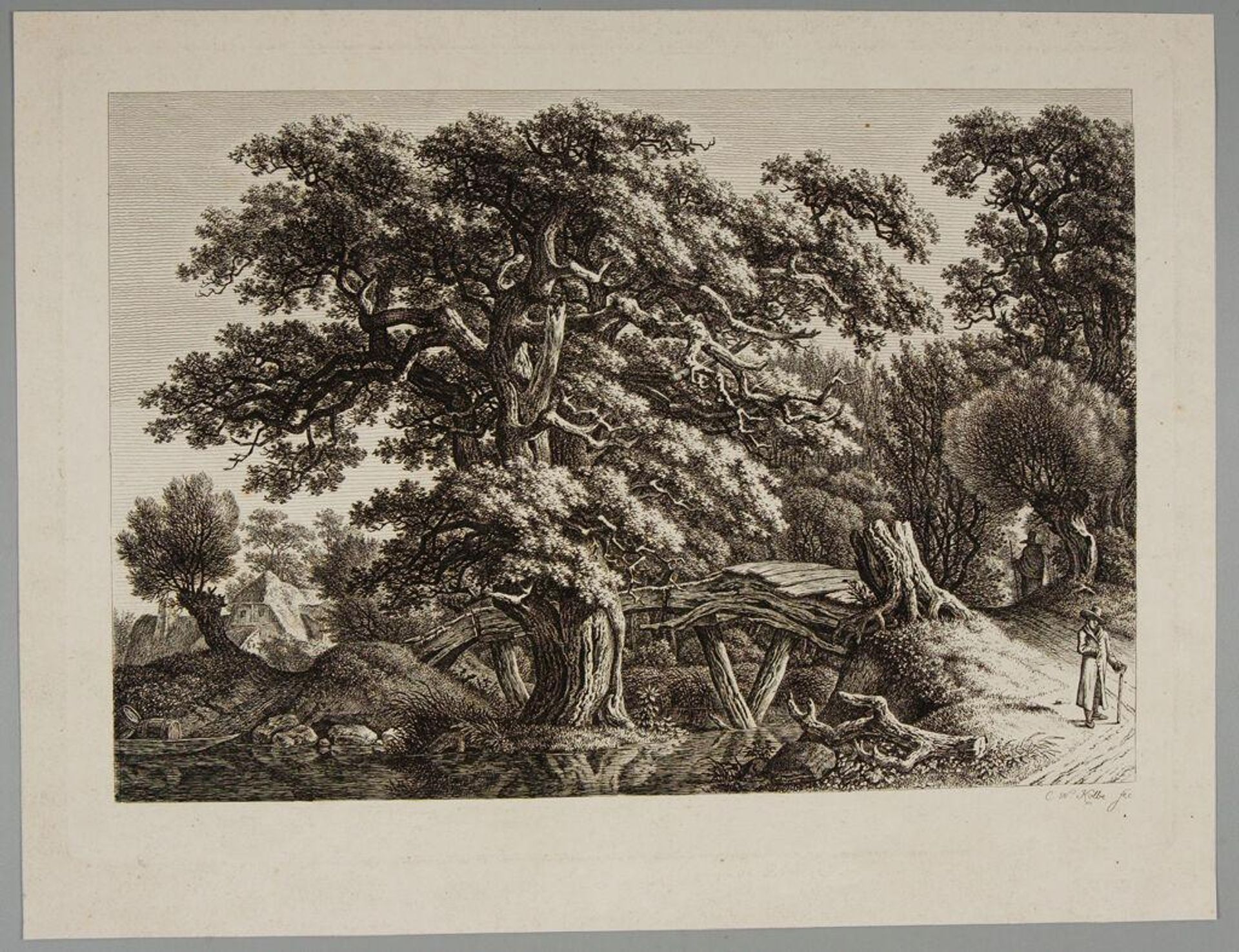 Rustic Bridge over a Swamp by Carl Wilhelm Kolbe