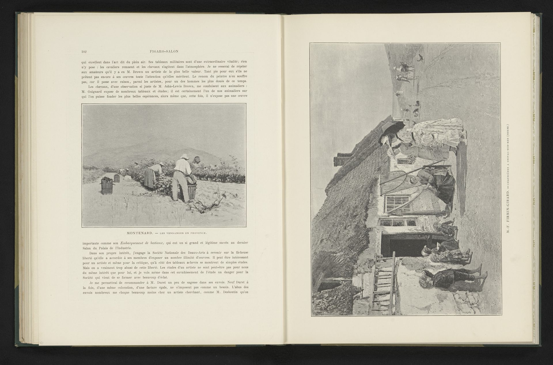 Reproductie van een schilderij van rieten huizen bij het strand Onival-sur-Mer door Firmin-Girard by Anonymous