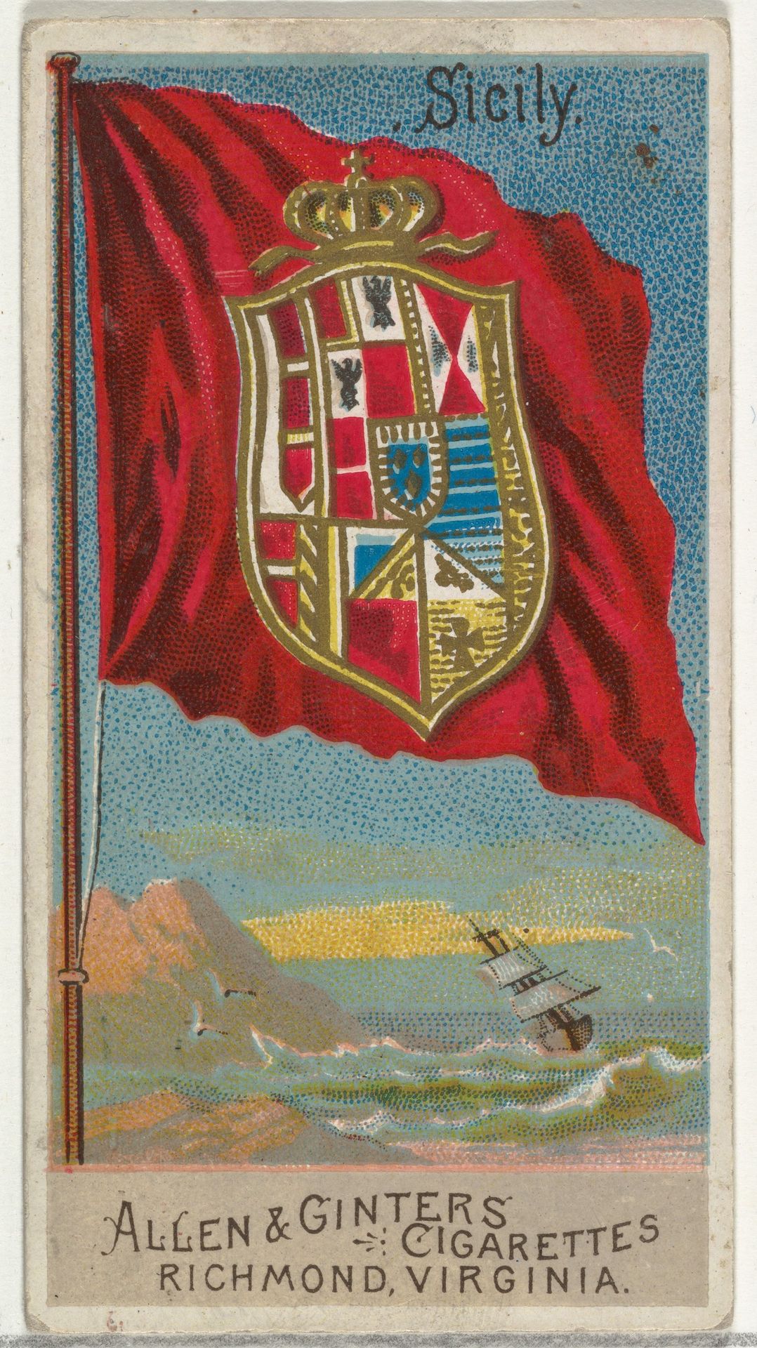 Sicily, from Flags of All Nations, Series 2 (N10) for Allen & Ginter Cigarettes Brands by Allen & Ginter