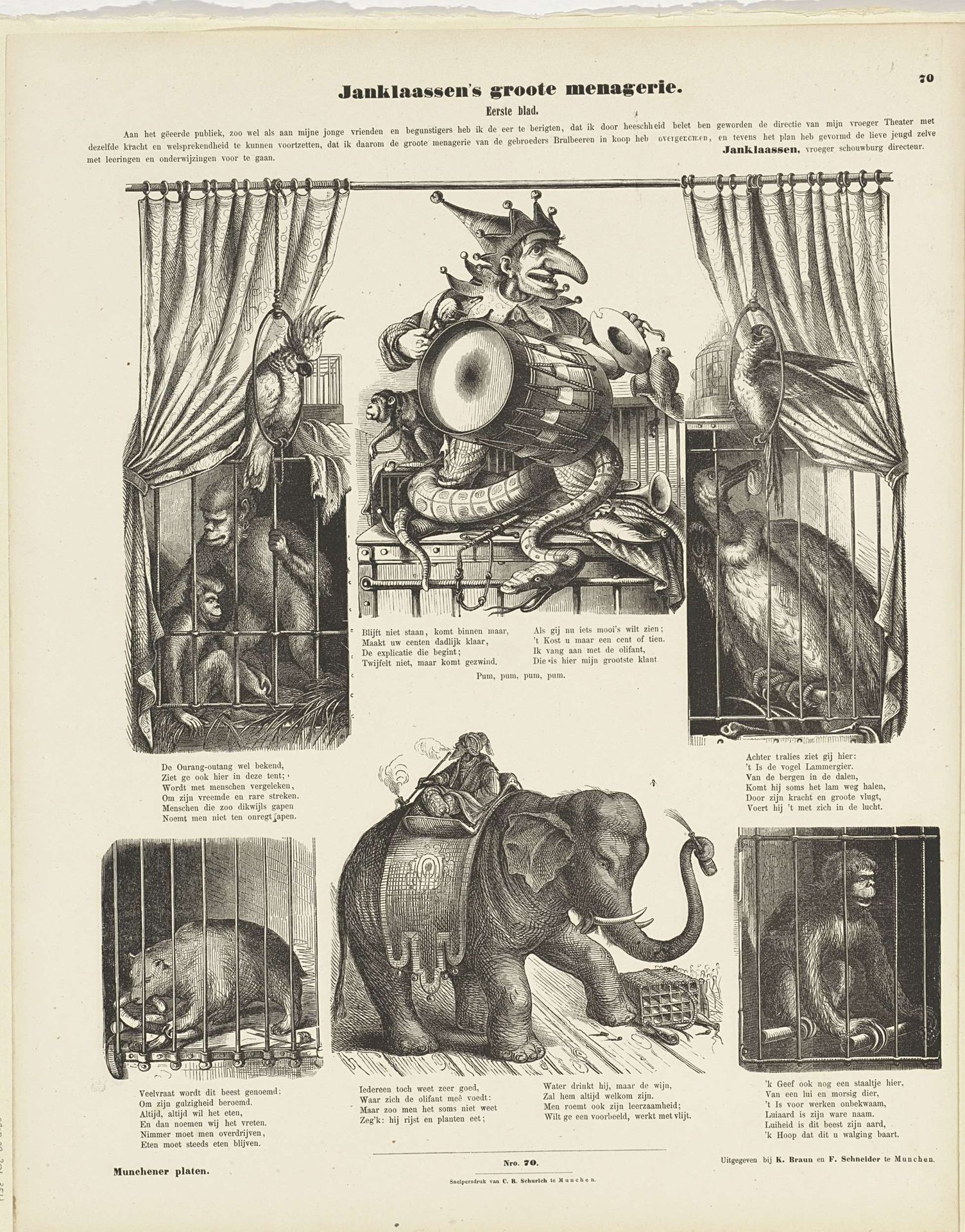 Janklaassen's groote menagerie by B. Fröhlich