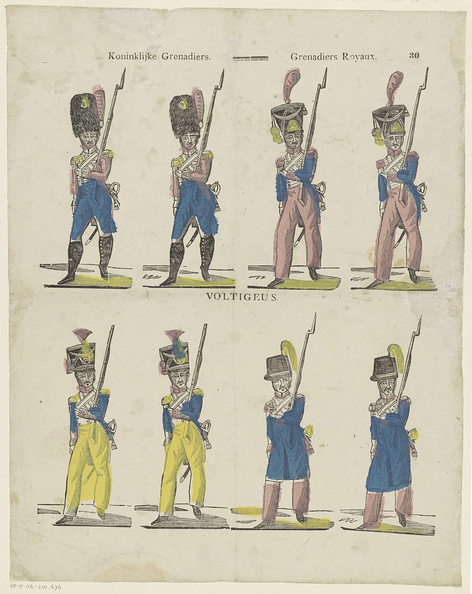 Grenadiers van de garde / Grenadiers de la garde / Voltigeurs by Philippus Jacobus Brepols