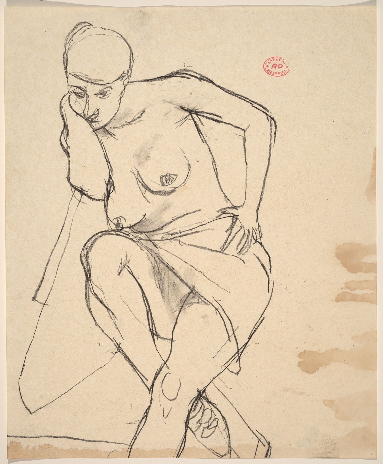 Untitled [seated nude covered across her thighs] by Richard Diebenkorn