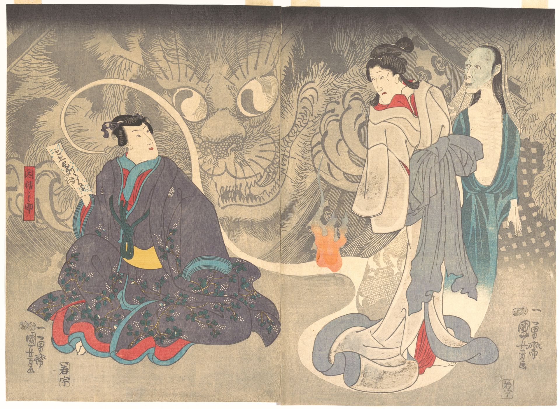 Scene from a Ghost Story: The Okazaki Cat Demon by Utagawa Kuniyoshi 歌川國芳