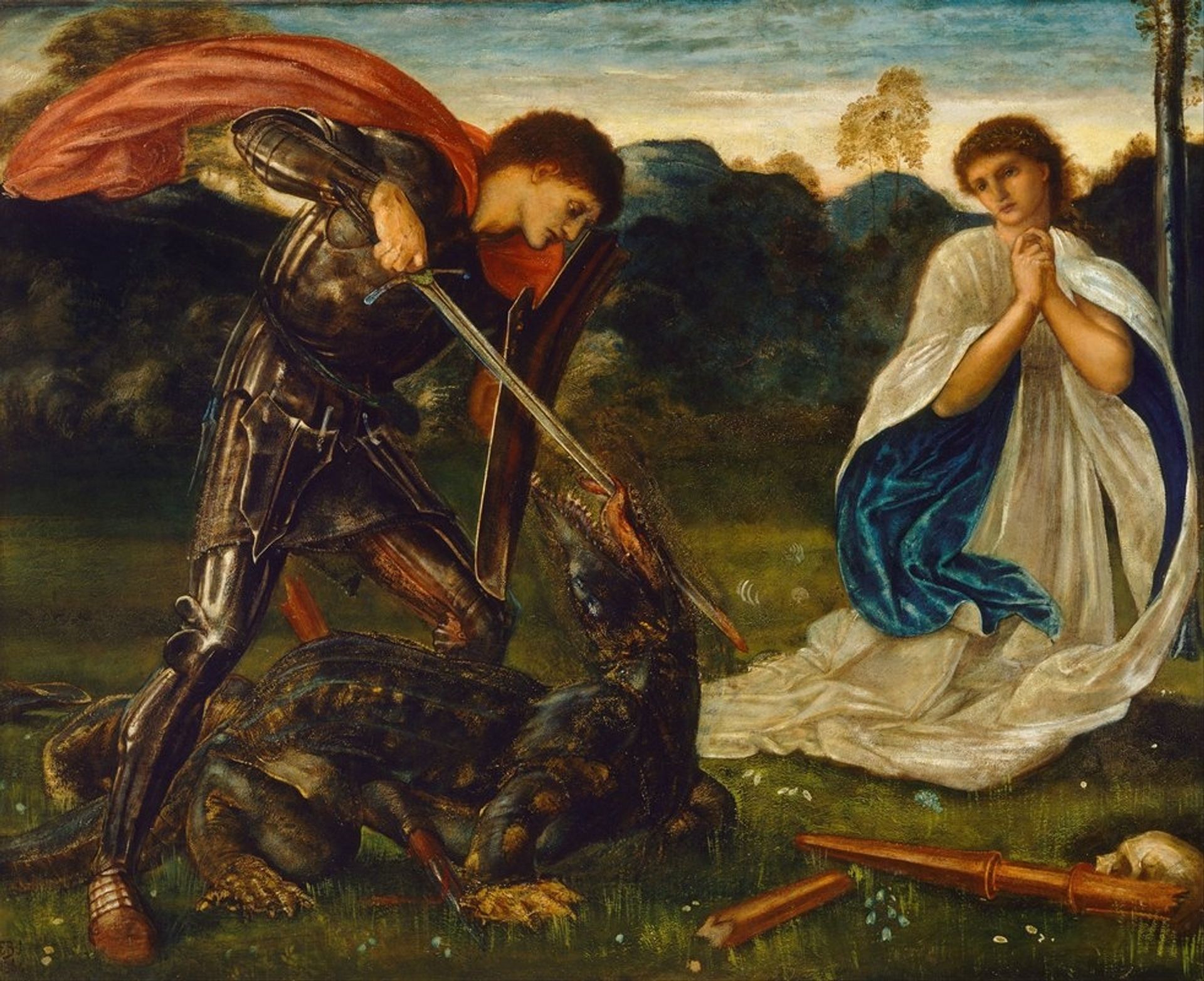 The fight; St George kills the dragon VI by Edward Burne-Jones