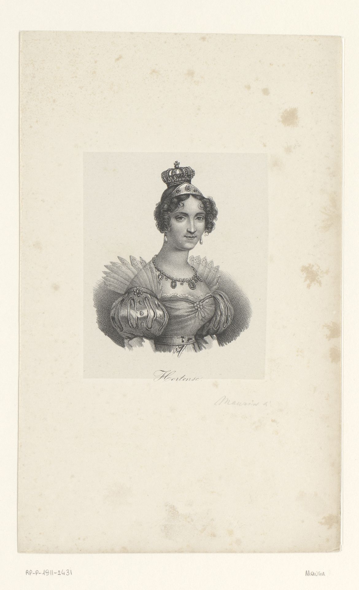Portret van Hortense Eugénie de Beauharnais, koningin van Holland by Anonymous
