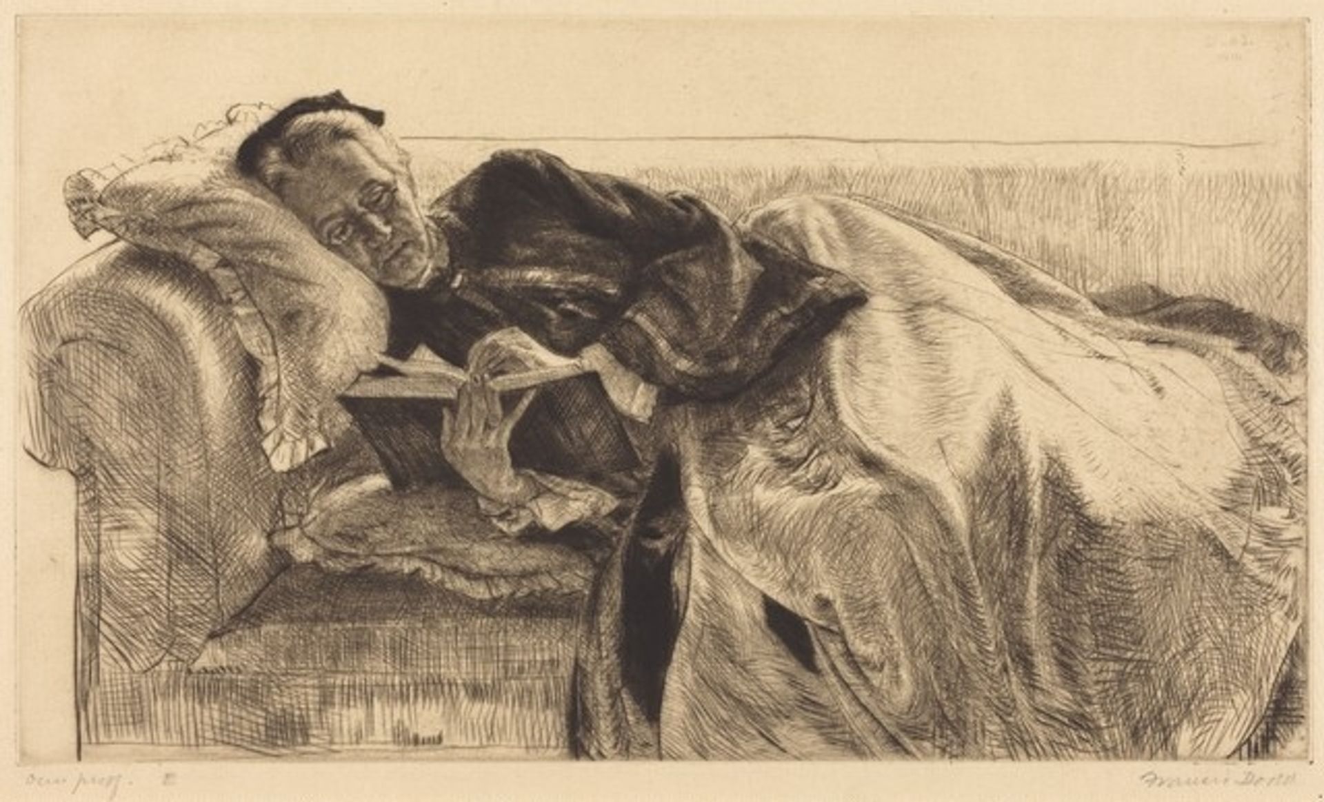 Auntie Susie Reading by Francis Dodd