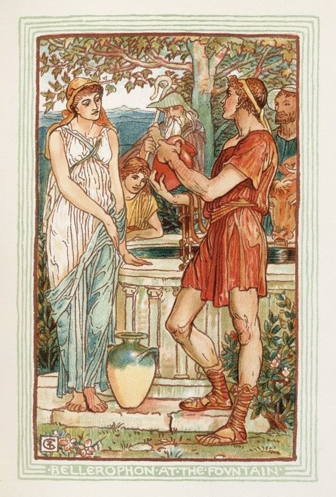 Bellerophon at the fountain by Walter Crane