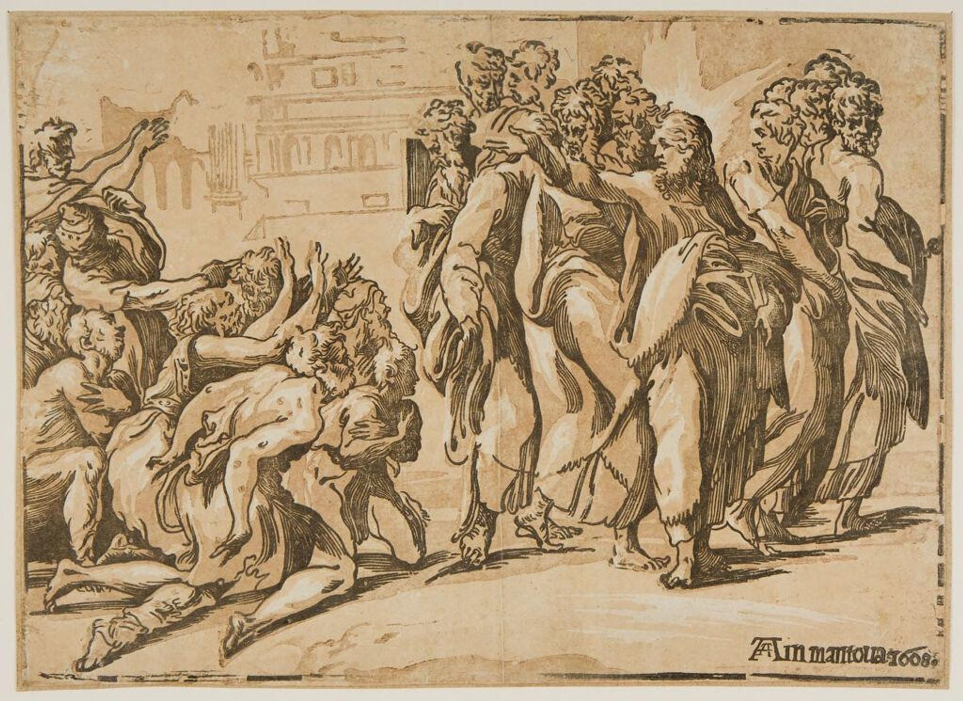 Christ Healing the Lepers by Giuseppe NiccolÃ² Vicentino