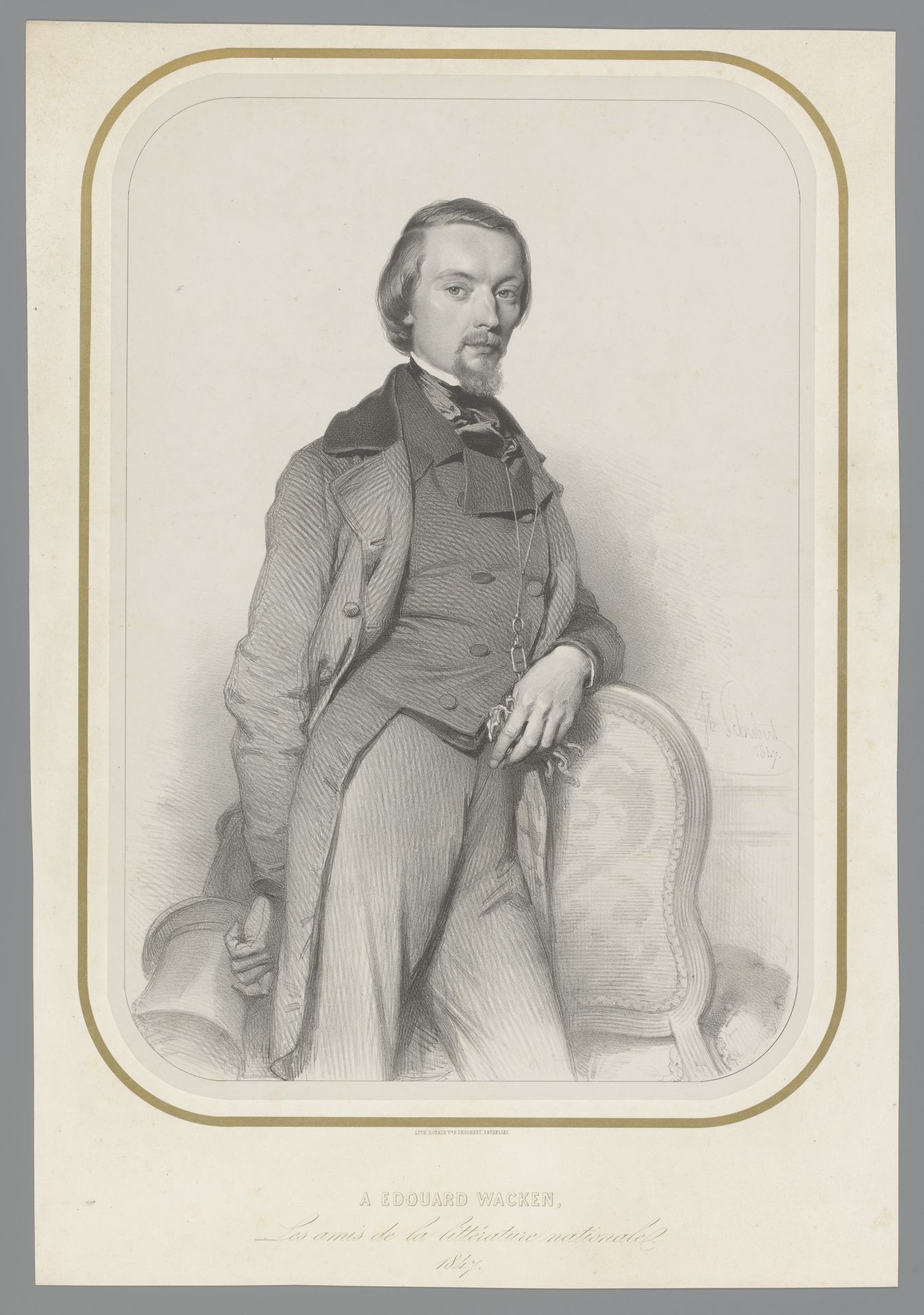 Portret van Louis Édouard Wacken by Joseph Schubert