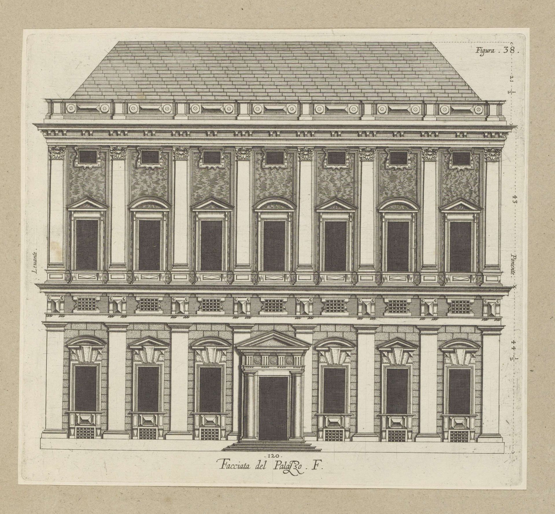 Opstand van de façade van het Palazzo Spinola te Genua by Nicolaes Ryckmans