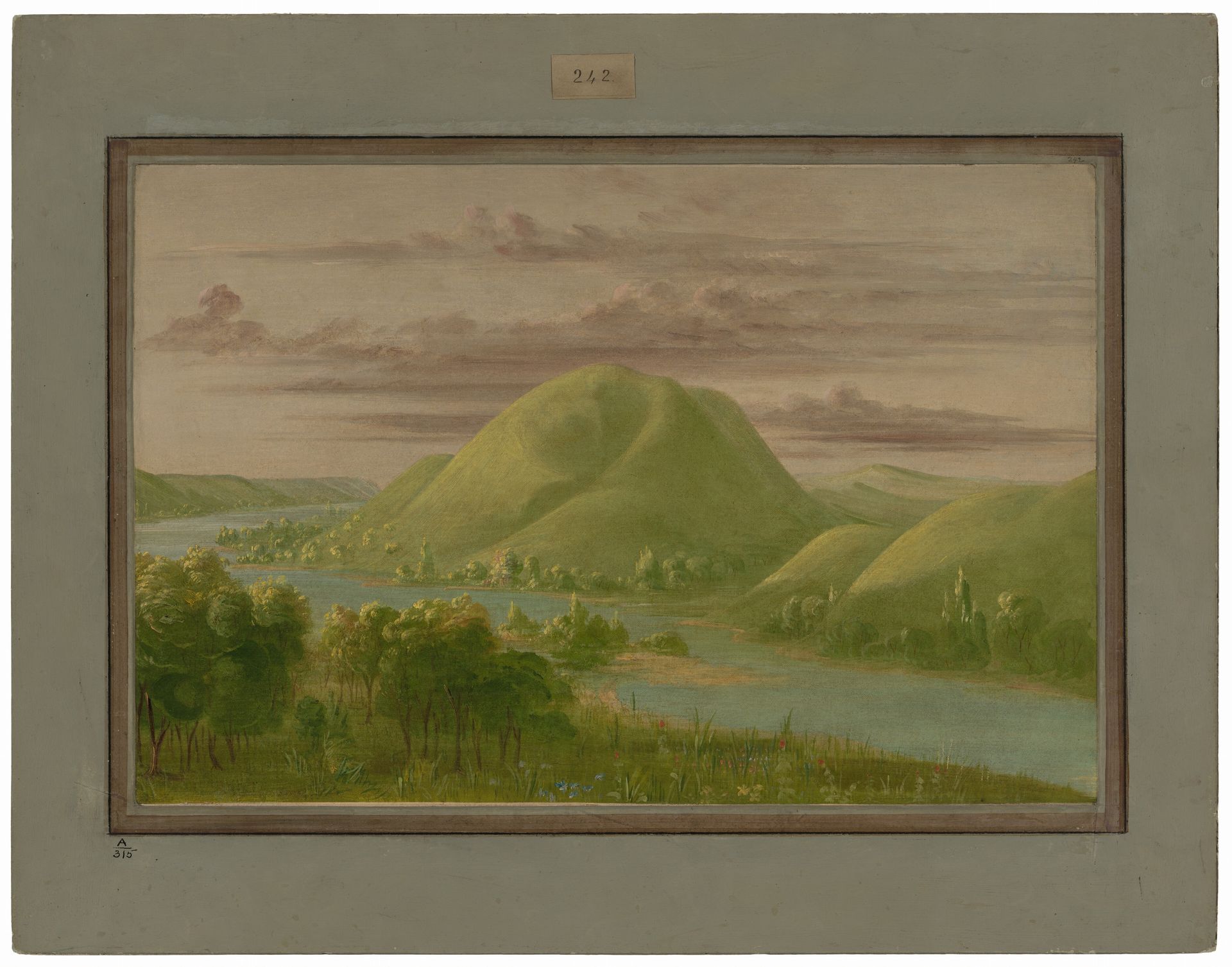 Curious Grassy Bluffs, St. Peter's River by George Catlin