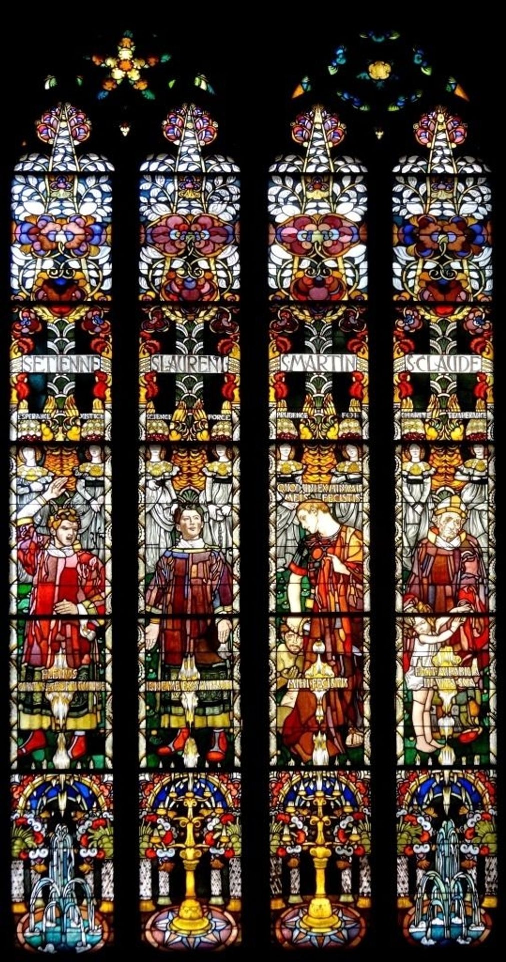 Saints bishops and deacons (St. Stephen, Lawrence, Martin of Tours and Claudio of Besançon), by Józef Mehoffer