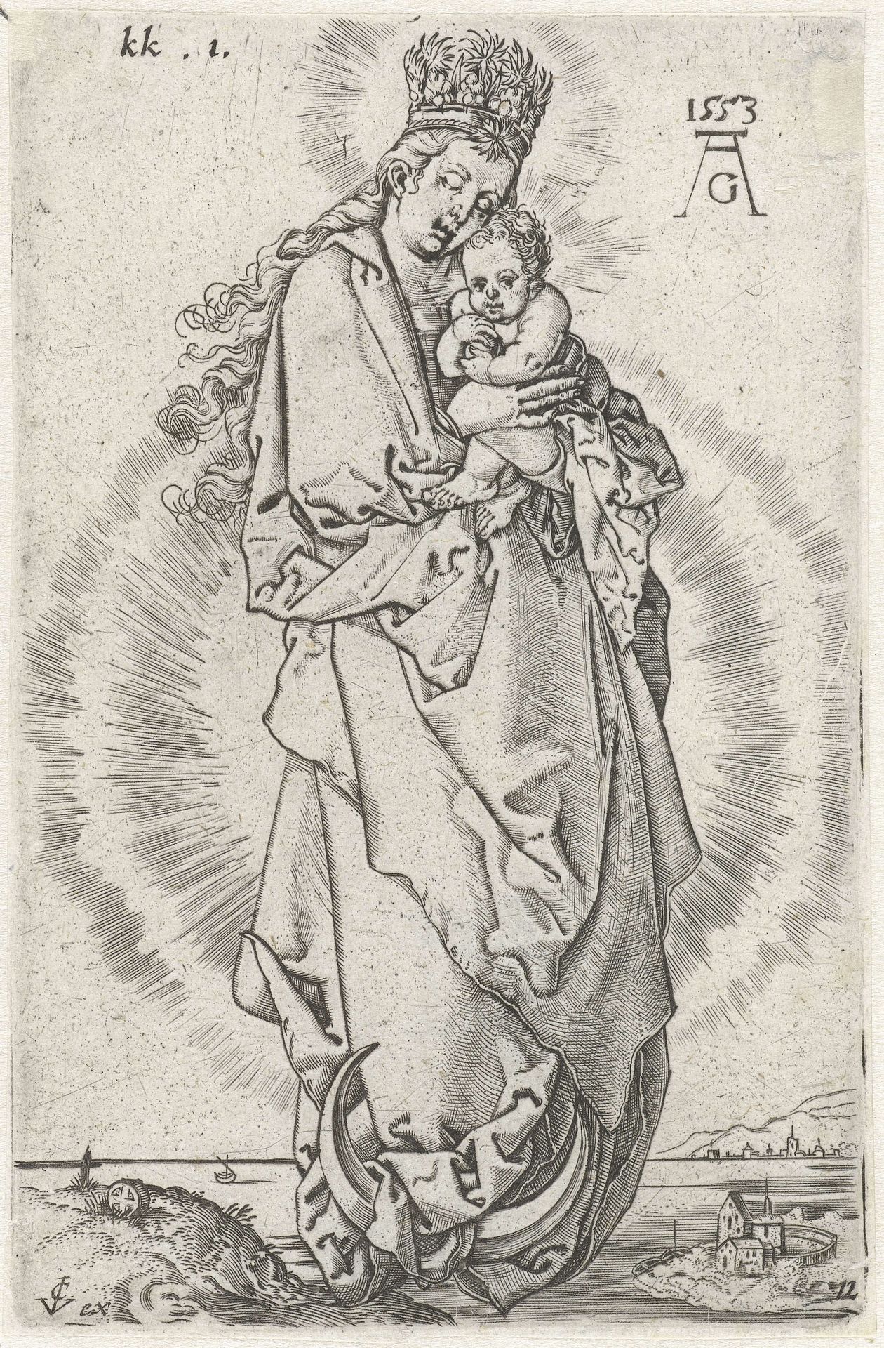 Madonna met kind op de maansikkel by Anonymous