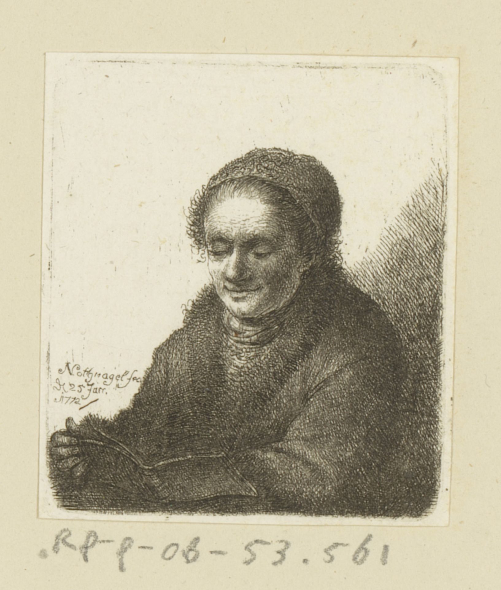Lezende vrouw by Johann Andreas Benjamin Nothnagel