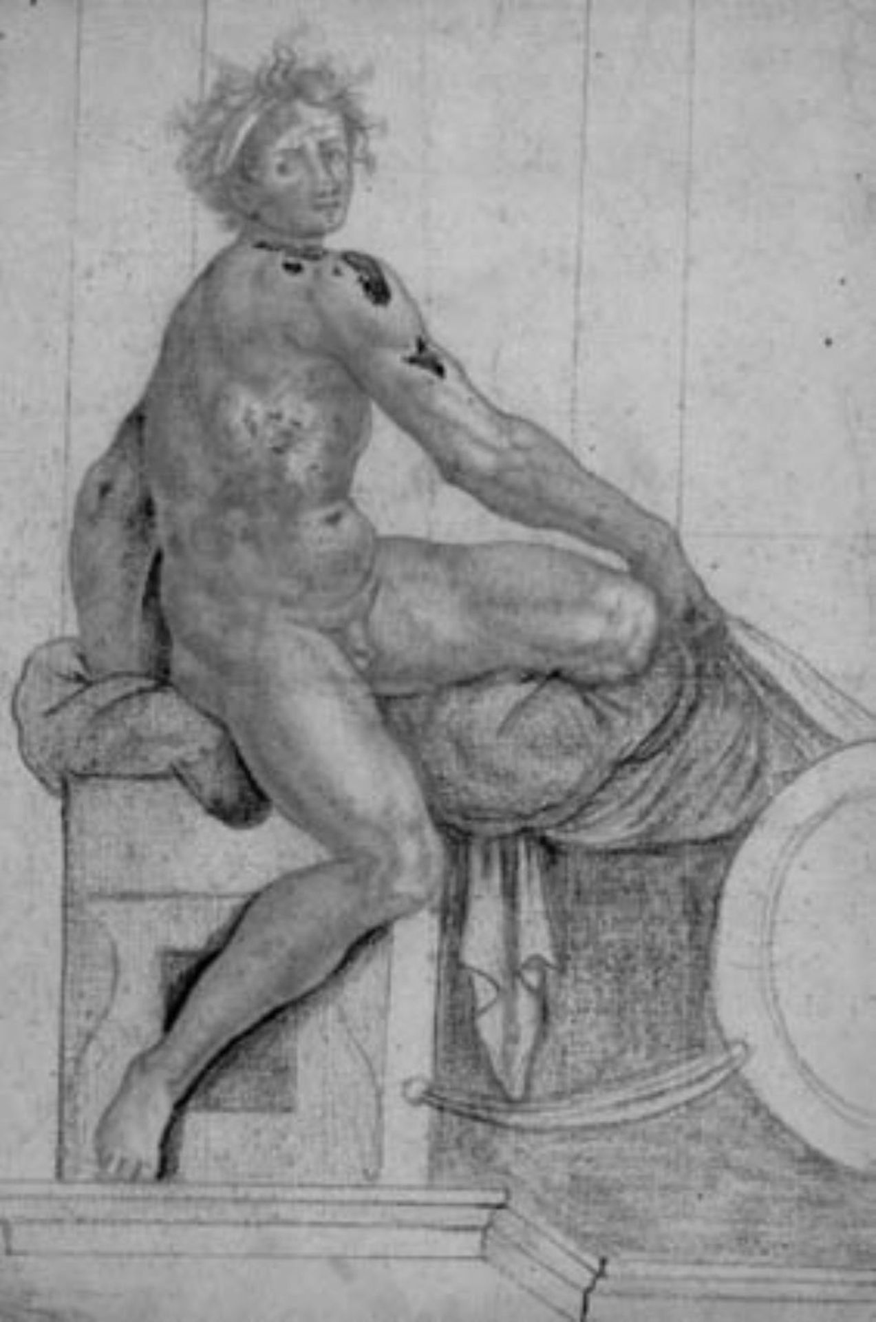 Ignudo from the ceiling of the Sistine Chapel by Anonymous
