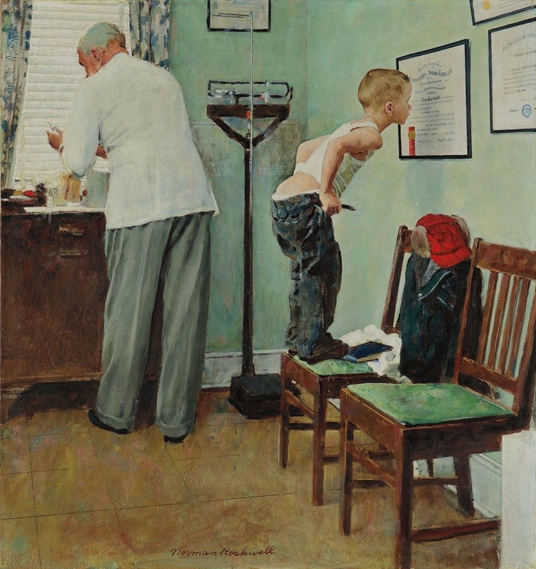 Before the Shot by Norman Rockwell