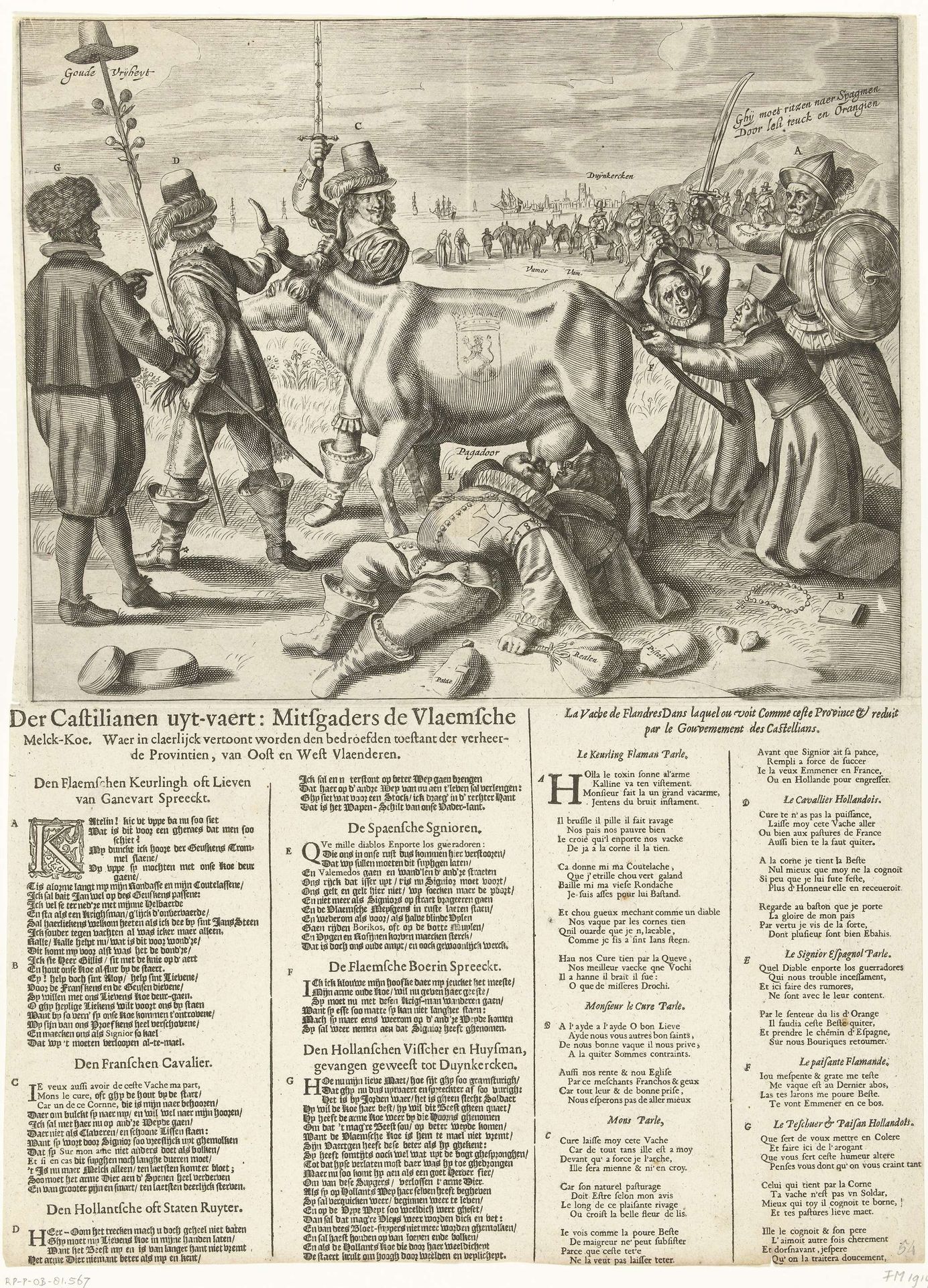 Spotprent op het Spaanse verlies van Duinkerken, 1646 by Crispijn van de (II) Passe