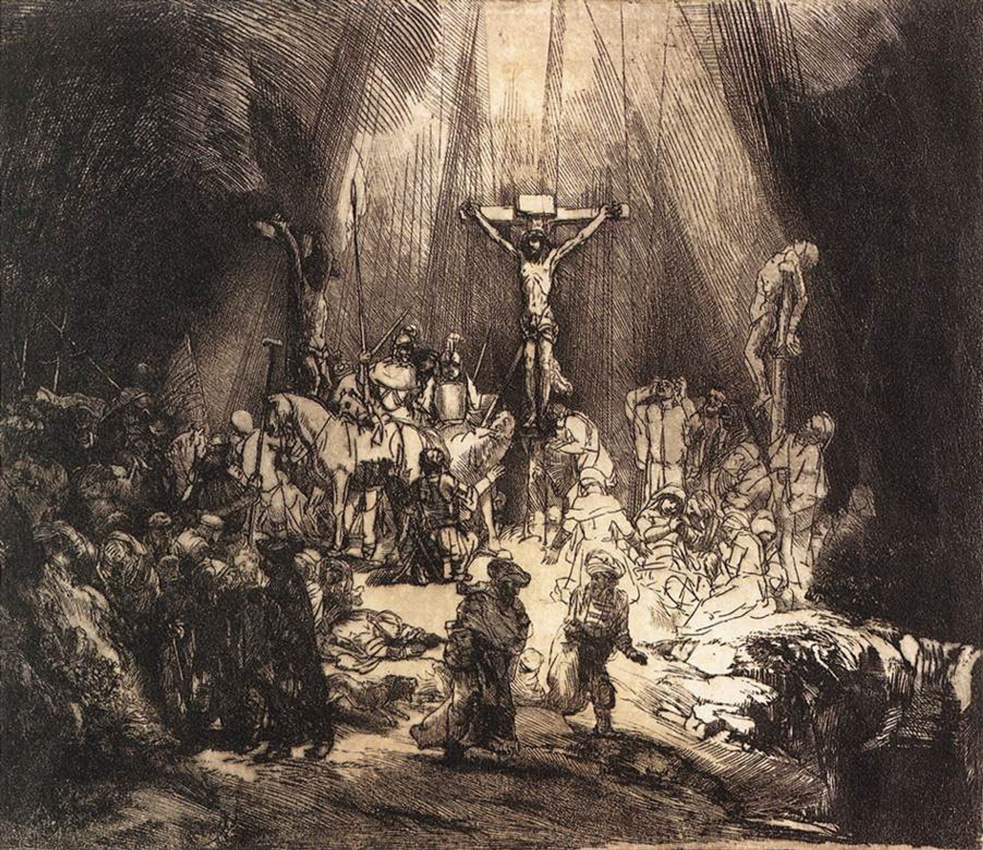 The Three Crosses by Rembrandt van Rijn