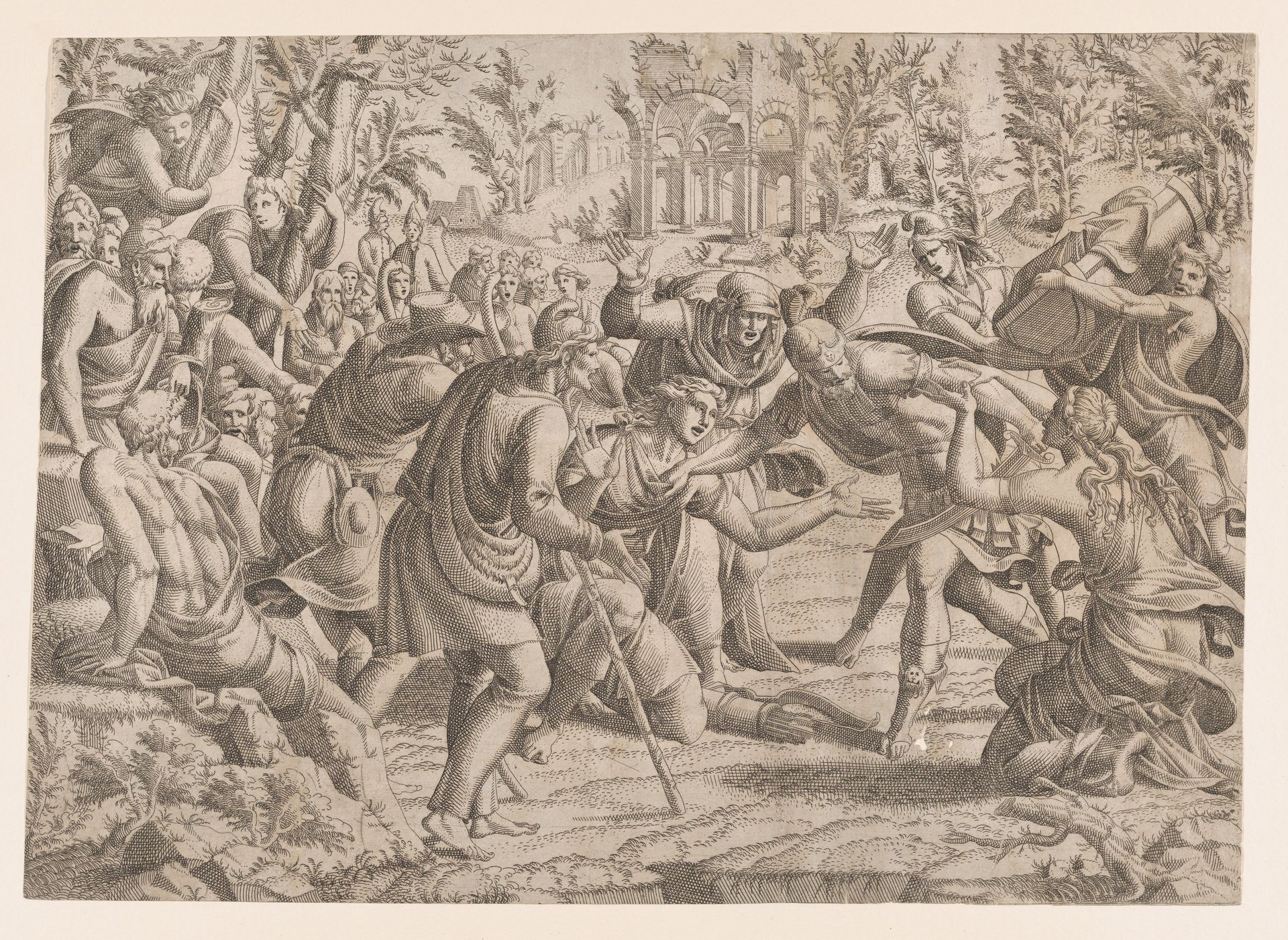 Cassandra Stopping Deiphobus from Killing Paris by Jean Mignon