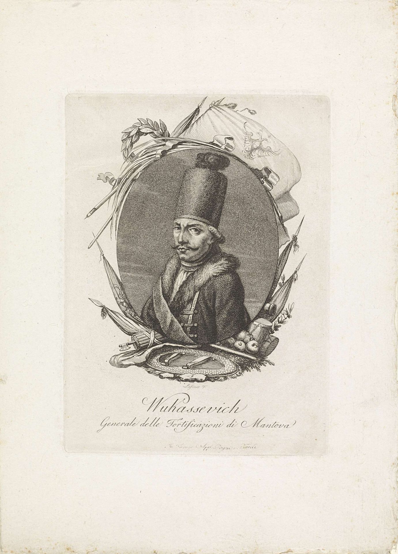 Portret van Wukassevich, generaal van Mantua by Carlo Lasinio