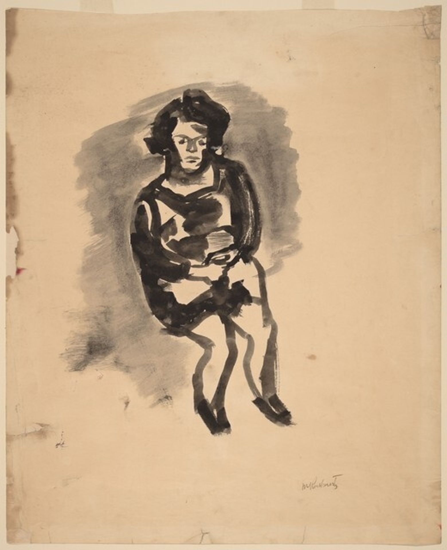 Seated Woman with Hands Folded in Lap by Mark Rothko