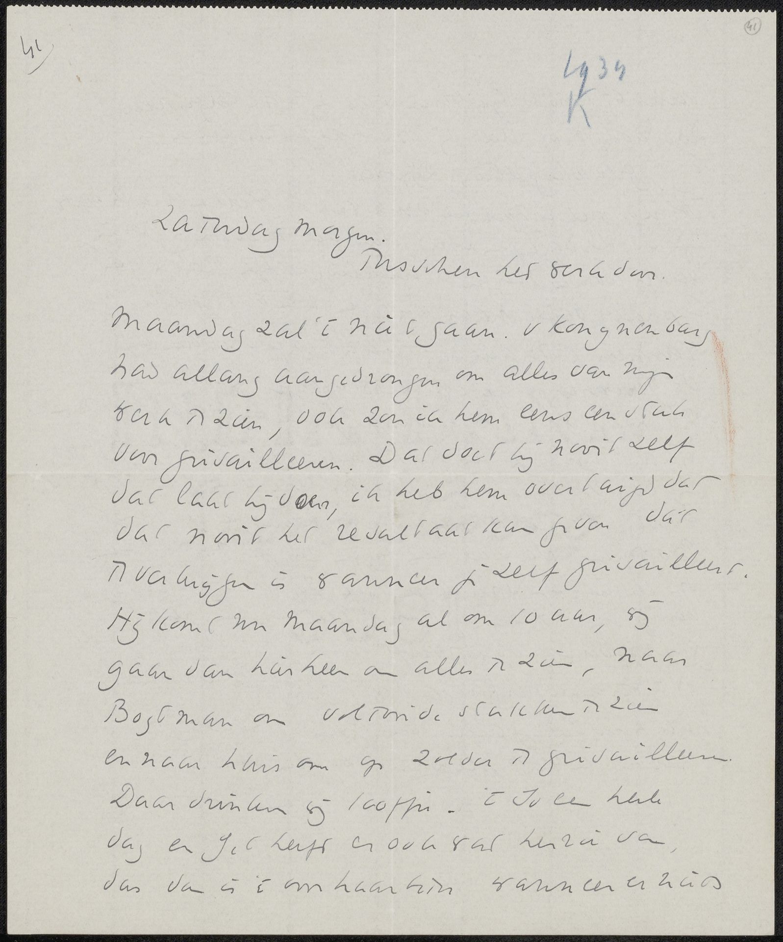 Brief aan Ina van Eibergen Santhagens-Waller by Richard Nicolaüs Roland Holst