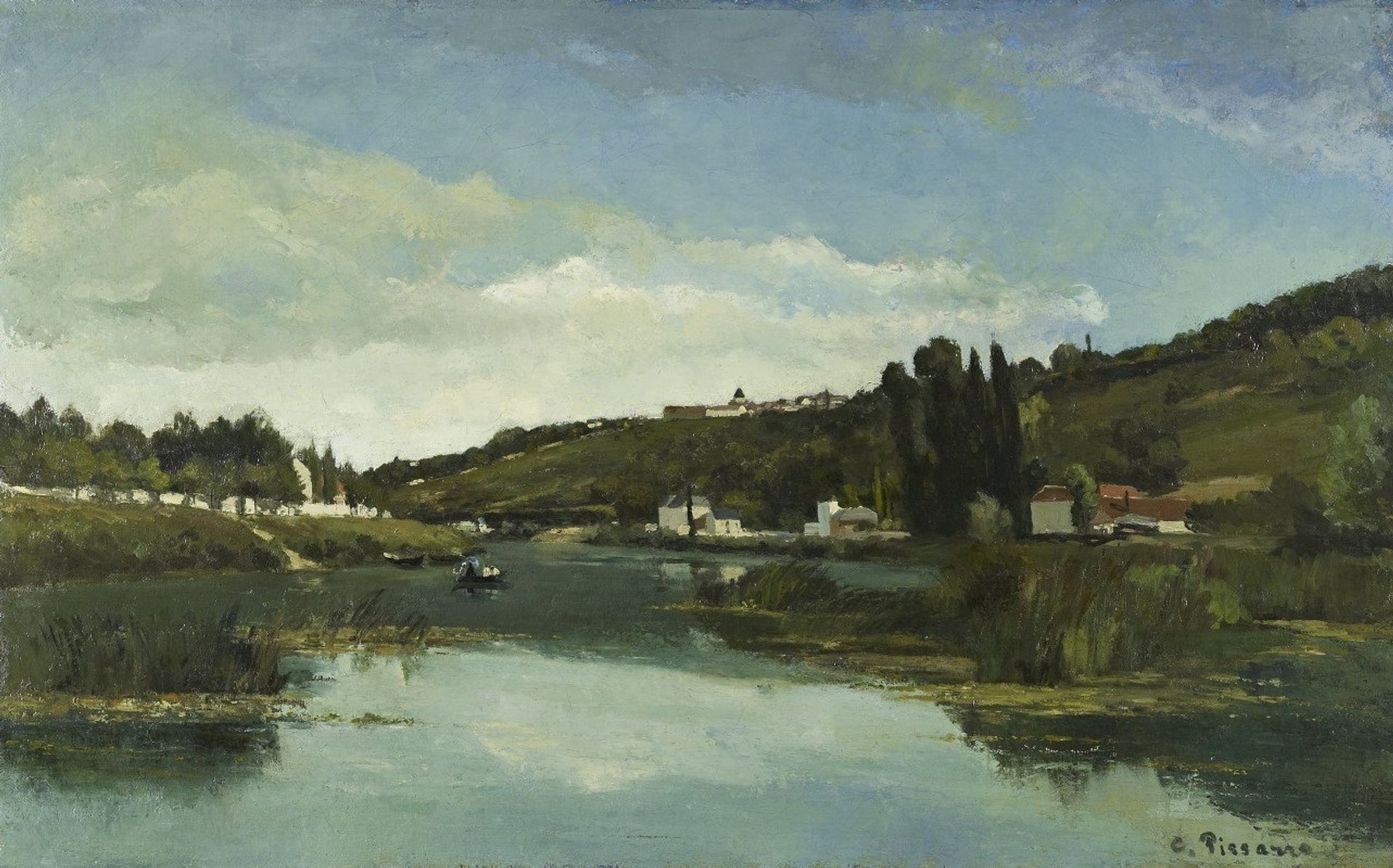 The Marne at Chennevières by Camille Pissarro