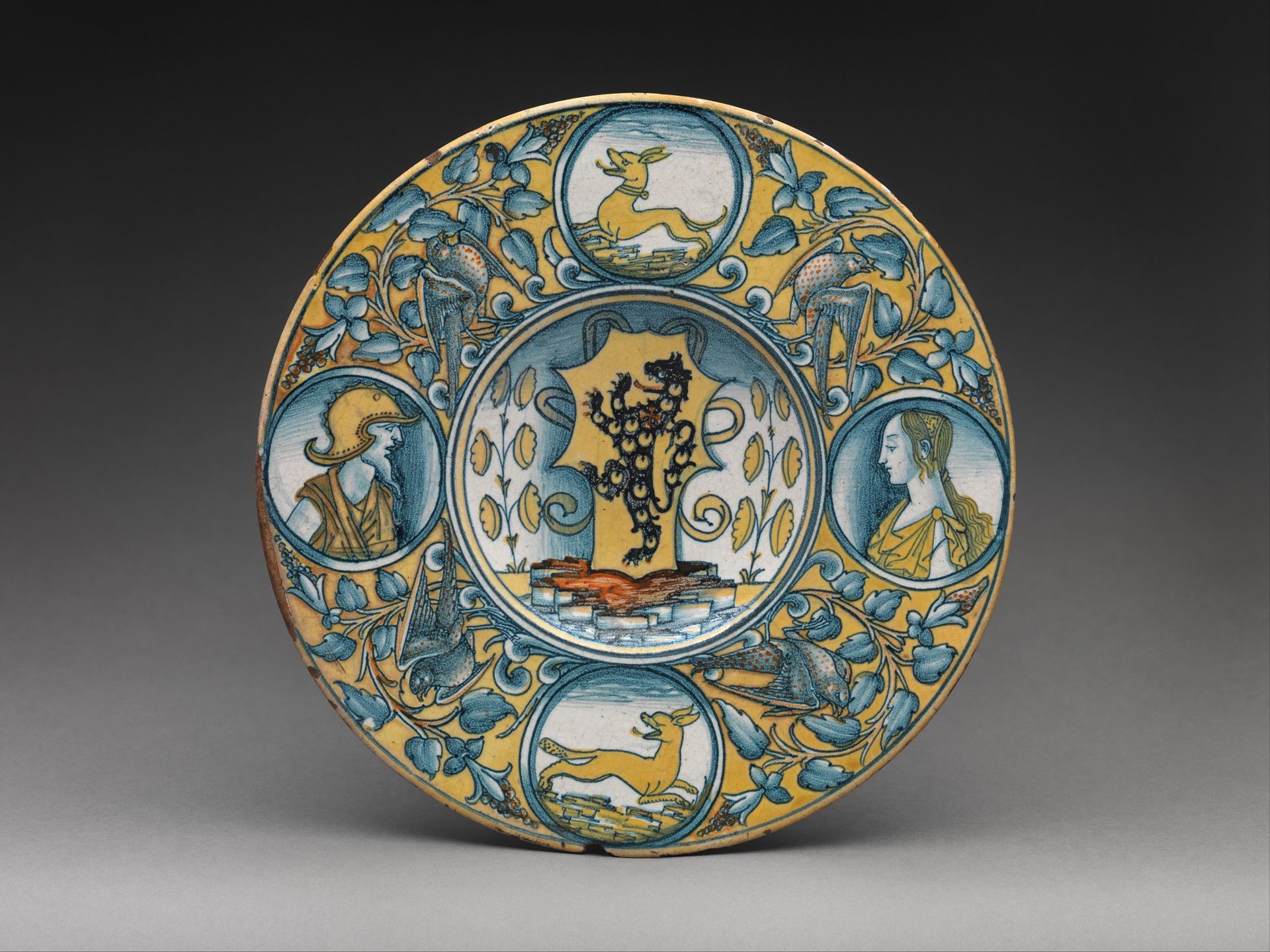 Plate with arms of the Tosinghi family by Anonymous