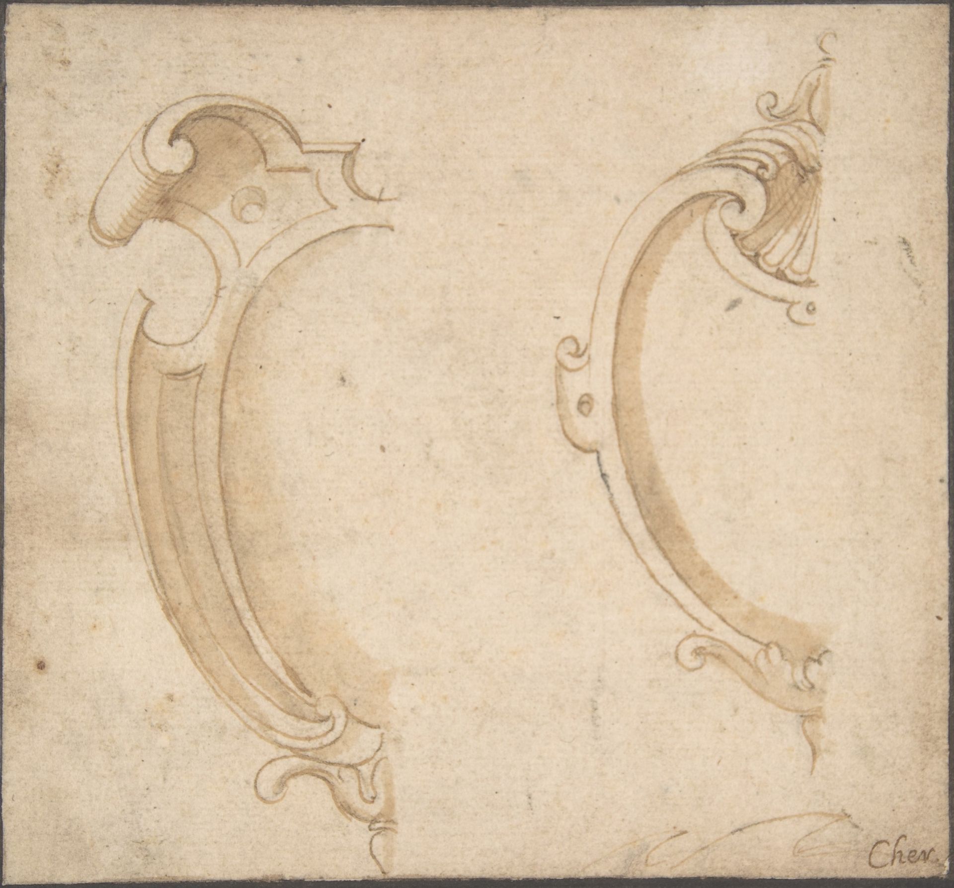 Design for Two Cartouches by Anonymous