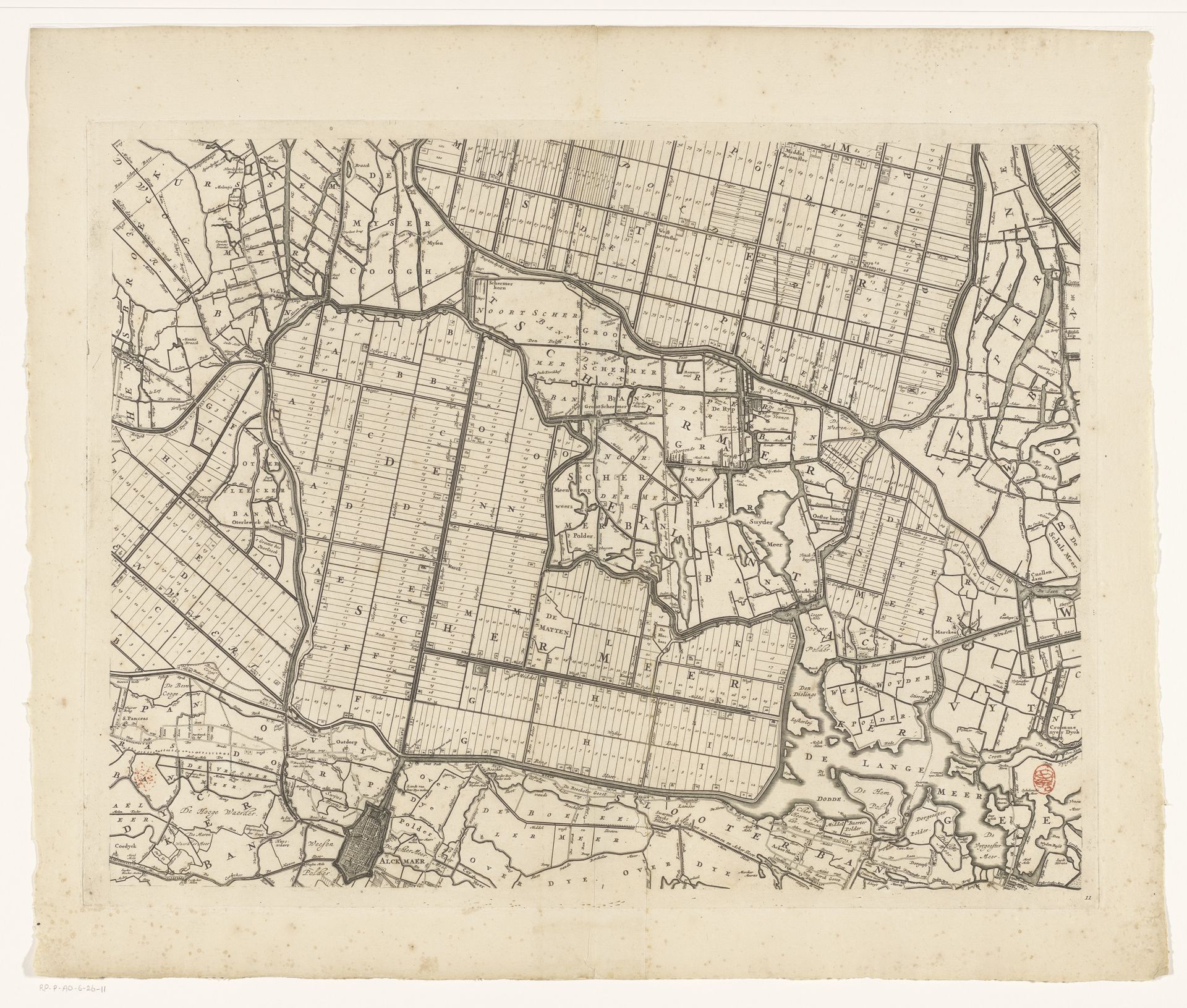 Kaart van Kennemerland en West-Friesland (elfde deel) by Coenraet Decker