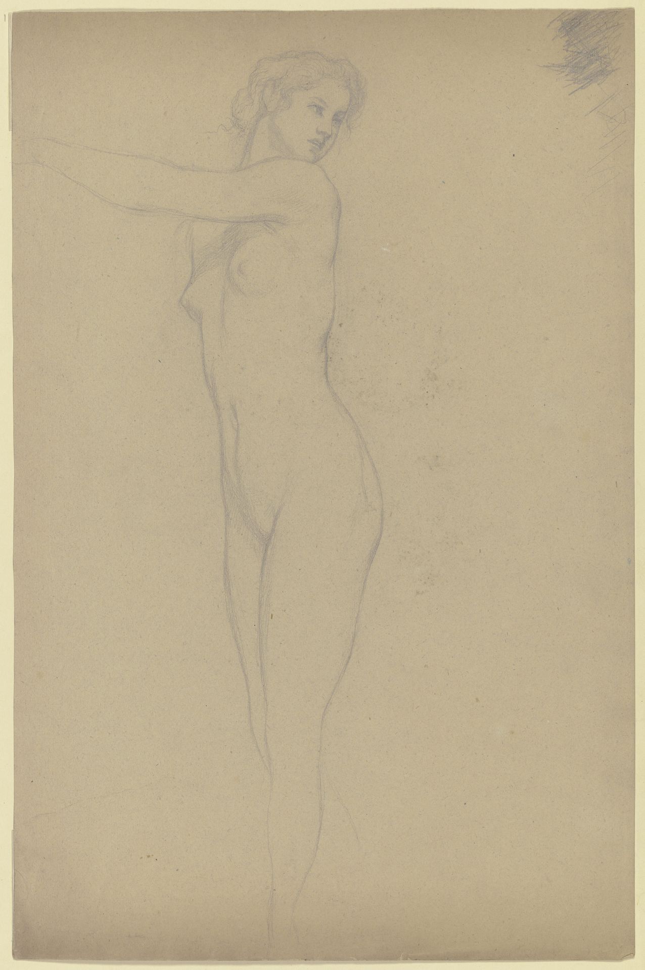 Standing female nude by Otto Scholderer