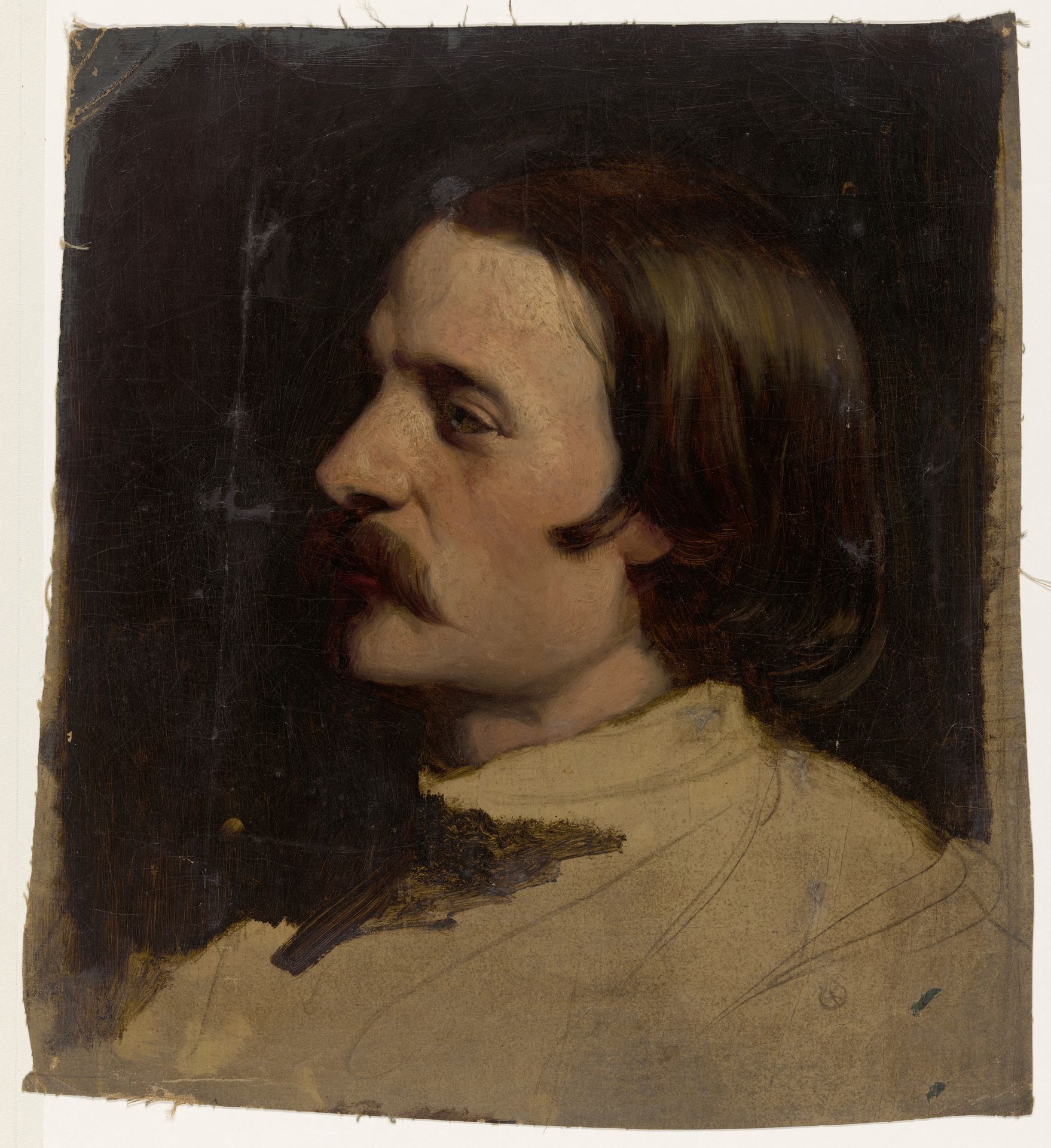 Studiekop naar links by Johann Georg Schwartze