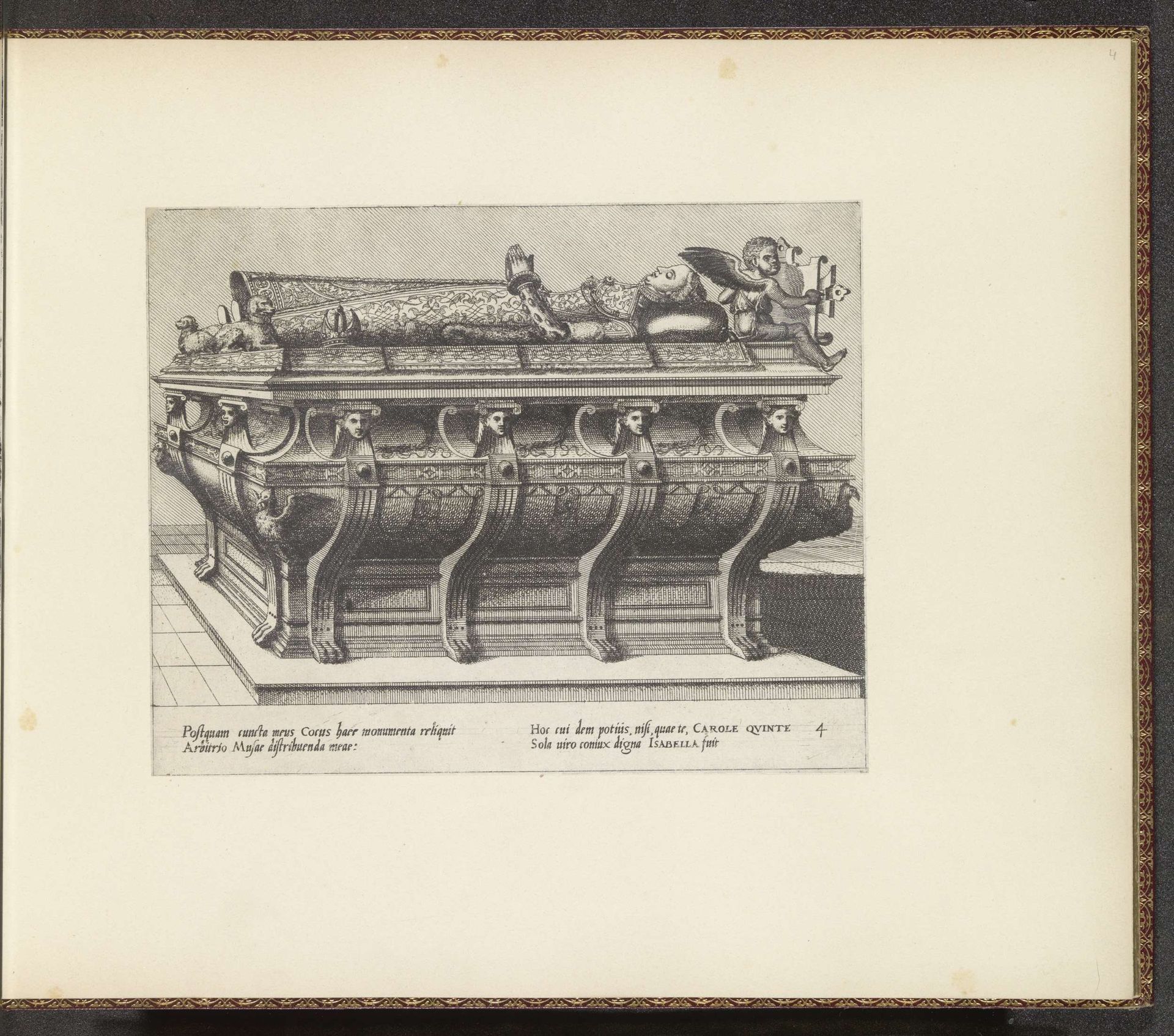 Vrijstaand grafmonument voor Isabella by Johannes of Lucas van Doetechum