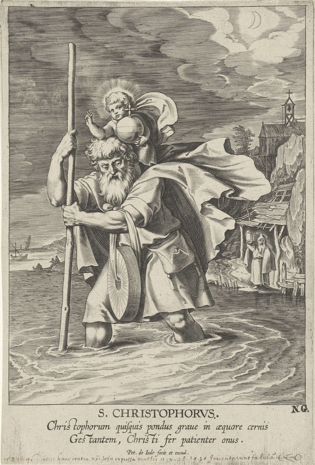 De heilige Christoffel by Pieter de Jode I