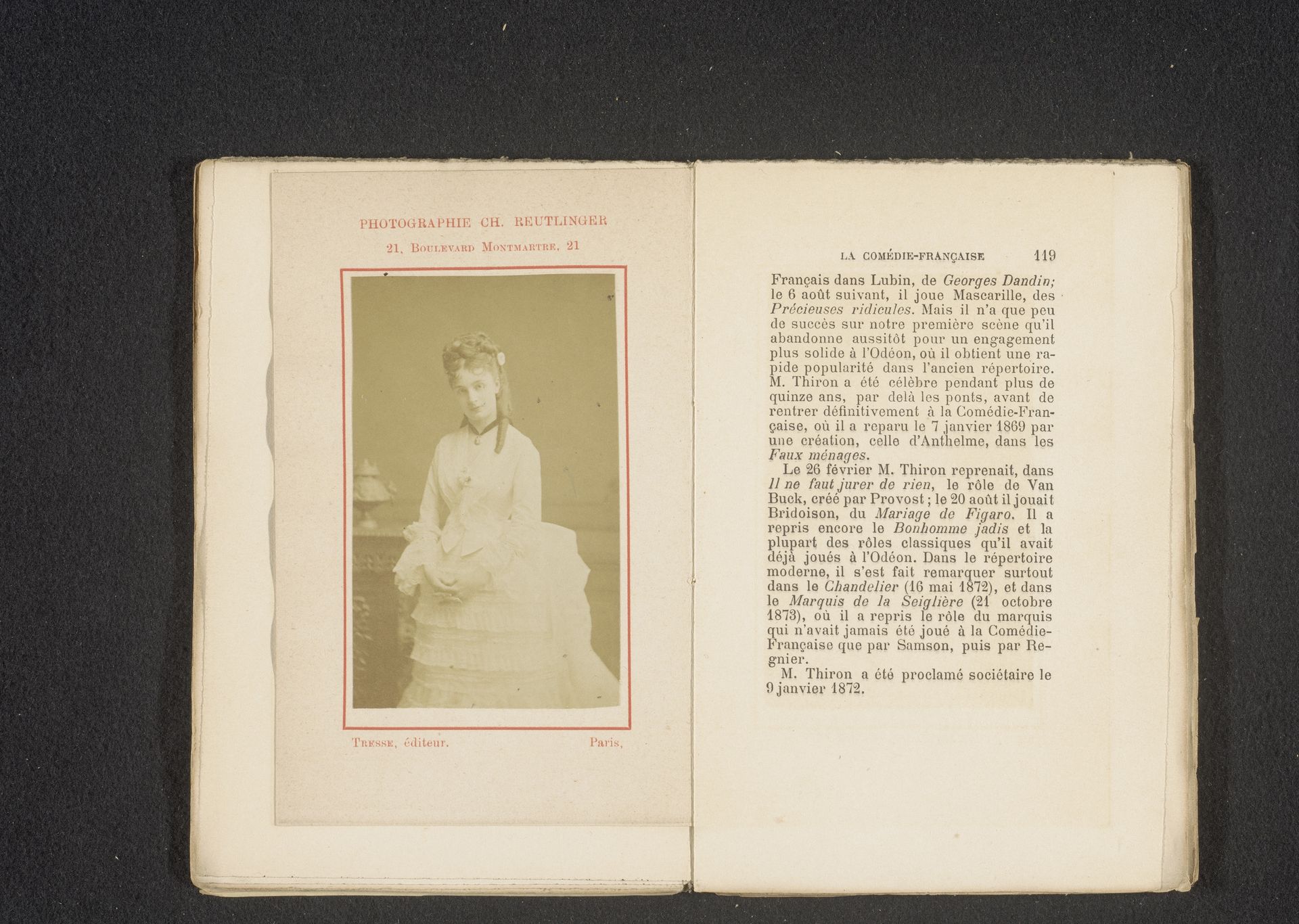 Portret van een Franse actrice by Charles Reutlinger